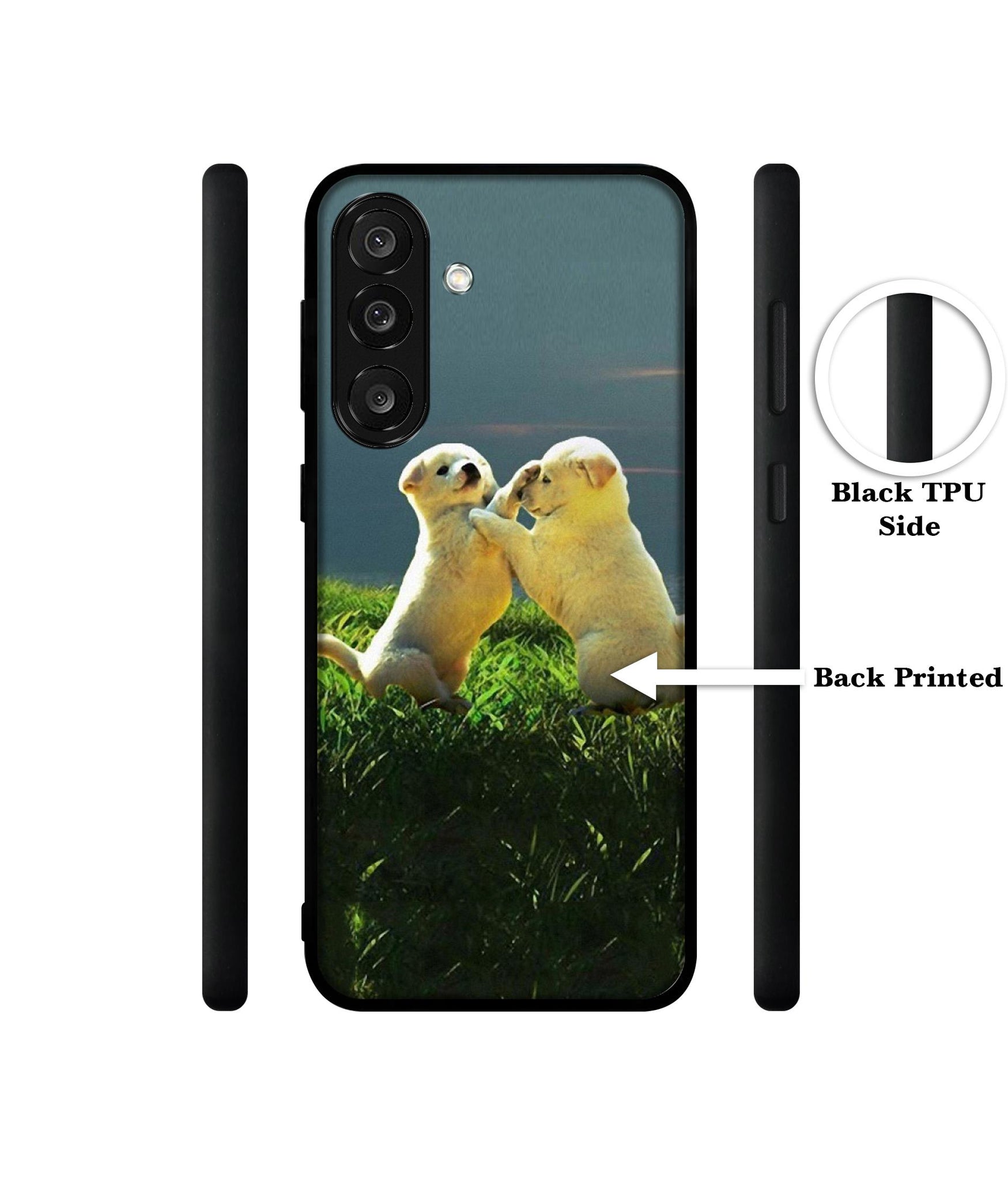 Puppy Couple Sunset Designer 2D Printed Back Case Cover for Samsung Galaxy M56 5G / F56 5G