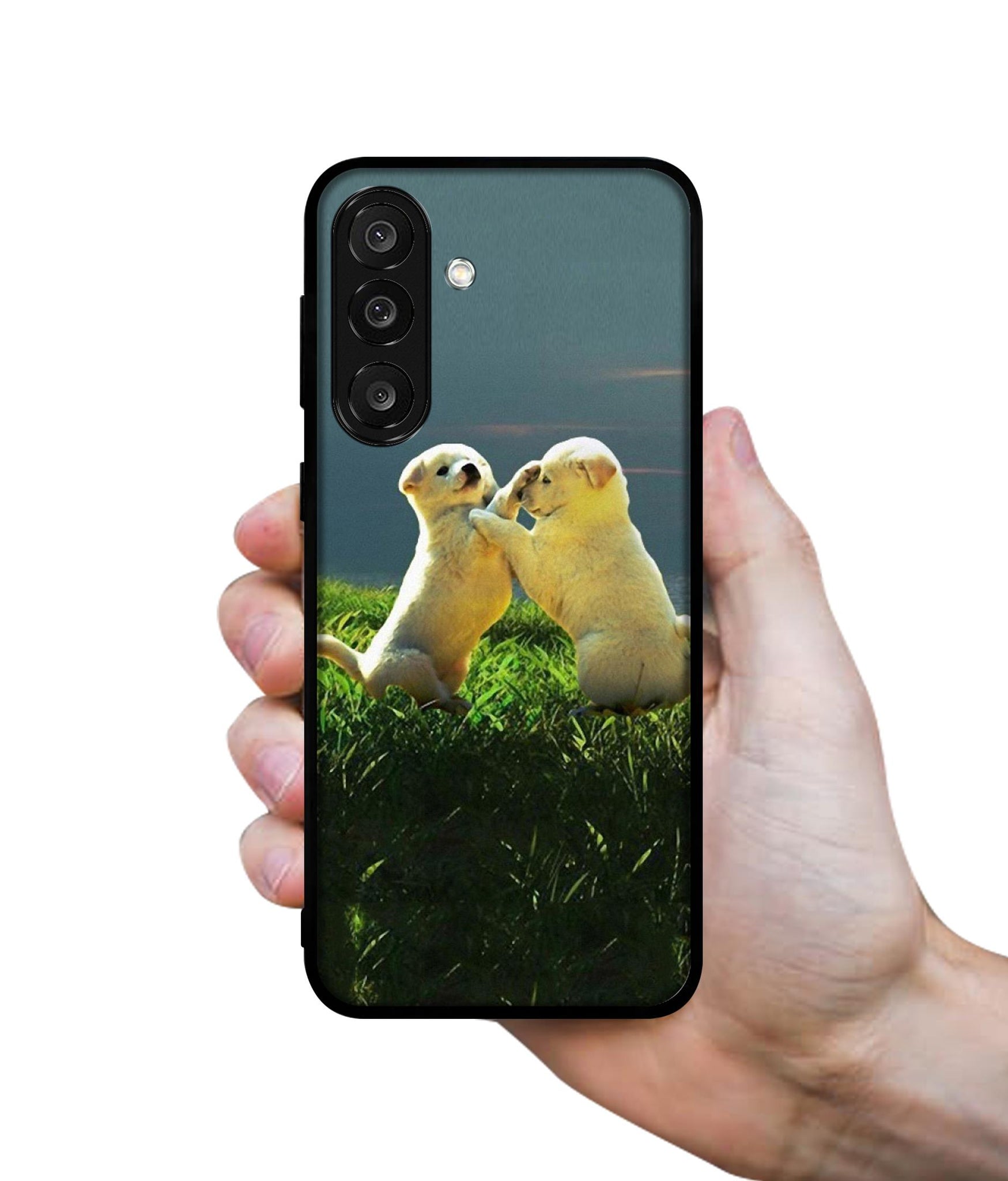 Puppy Couple Sunset Designer 2D Printed Back Case Cover for Samsung Galaxy M56 5G / F56 5G