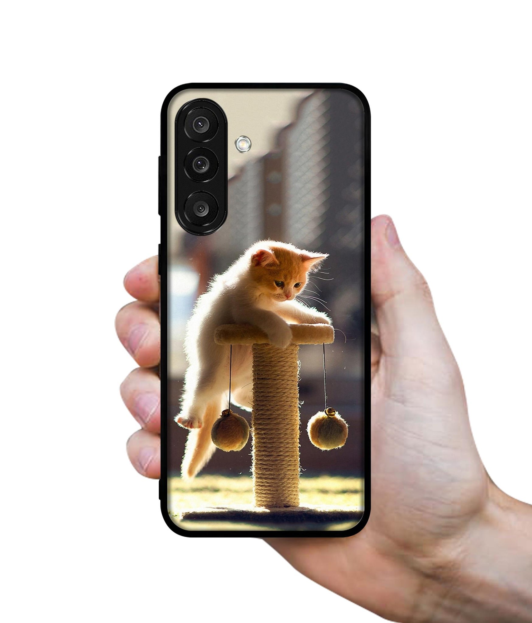 Cat Climbing Designer 2D Printed Back Case Cover for Samsung Galaxy M56 5G / F56 5G