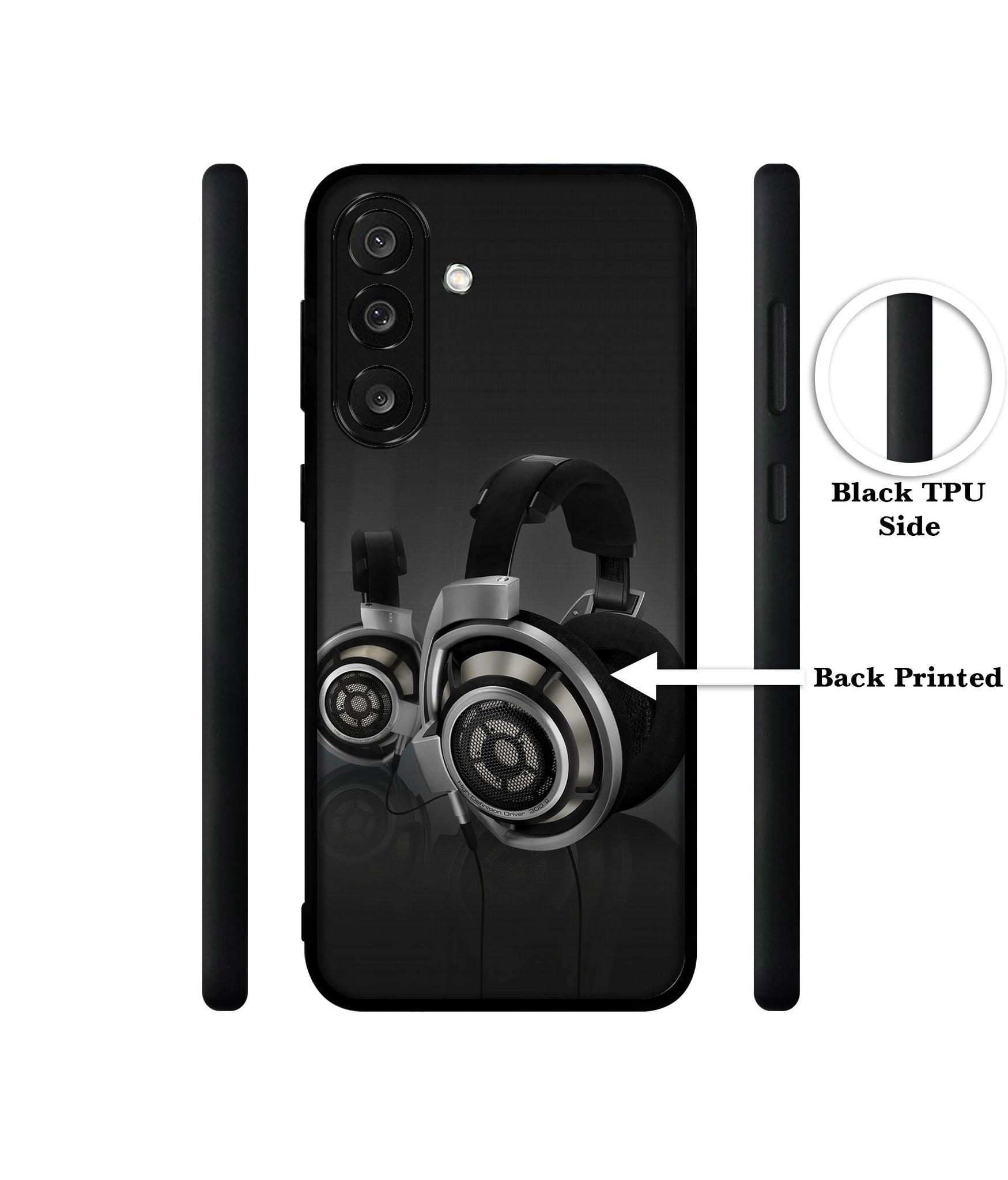 Head Phone Designer 2D Printed Back Case Cover for Samsung Galaxy M56 5G / F56 5G