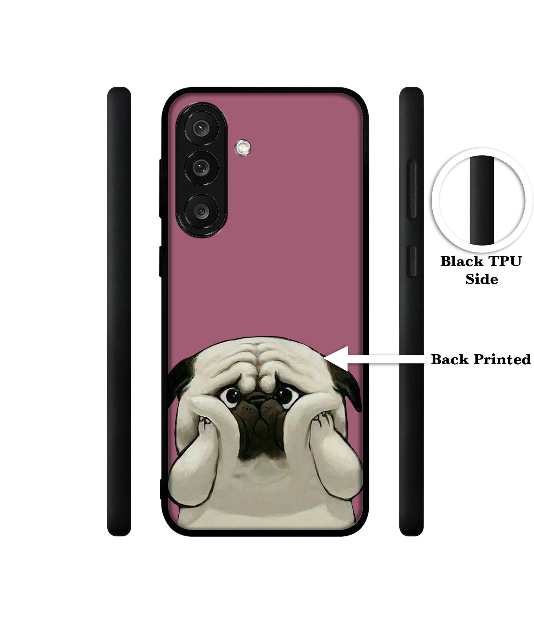 Cute Pug Holding Big Cheeks Designer 2D Printed Back Case Cover for Samsung Galaxy M56 5G / F56 5G