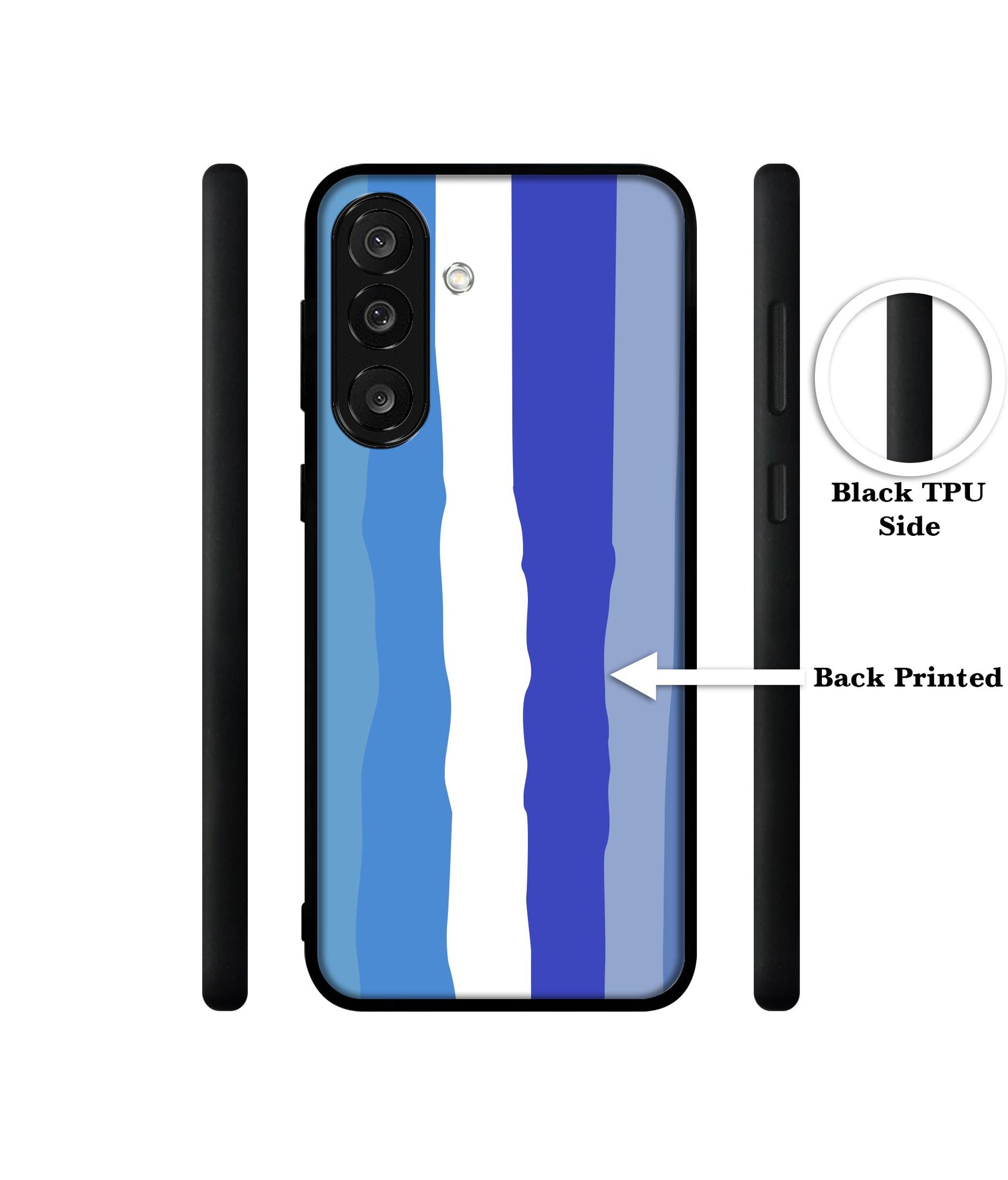Blue Stripes Rainbow Designer 2D Printed Back Case Cover for Samsung Galaxy M56 5G / F56 5G