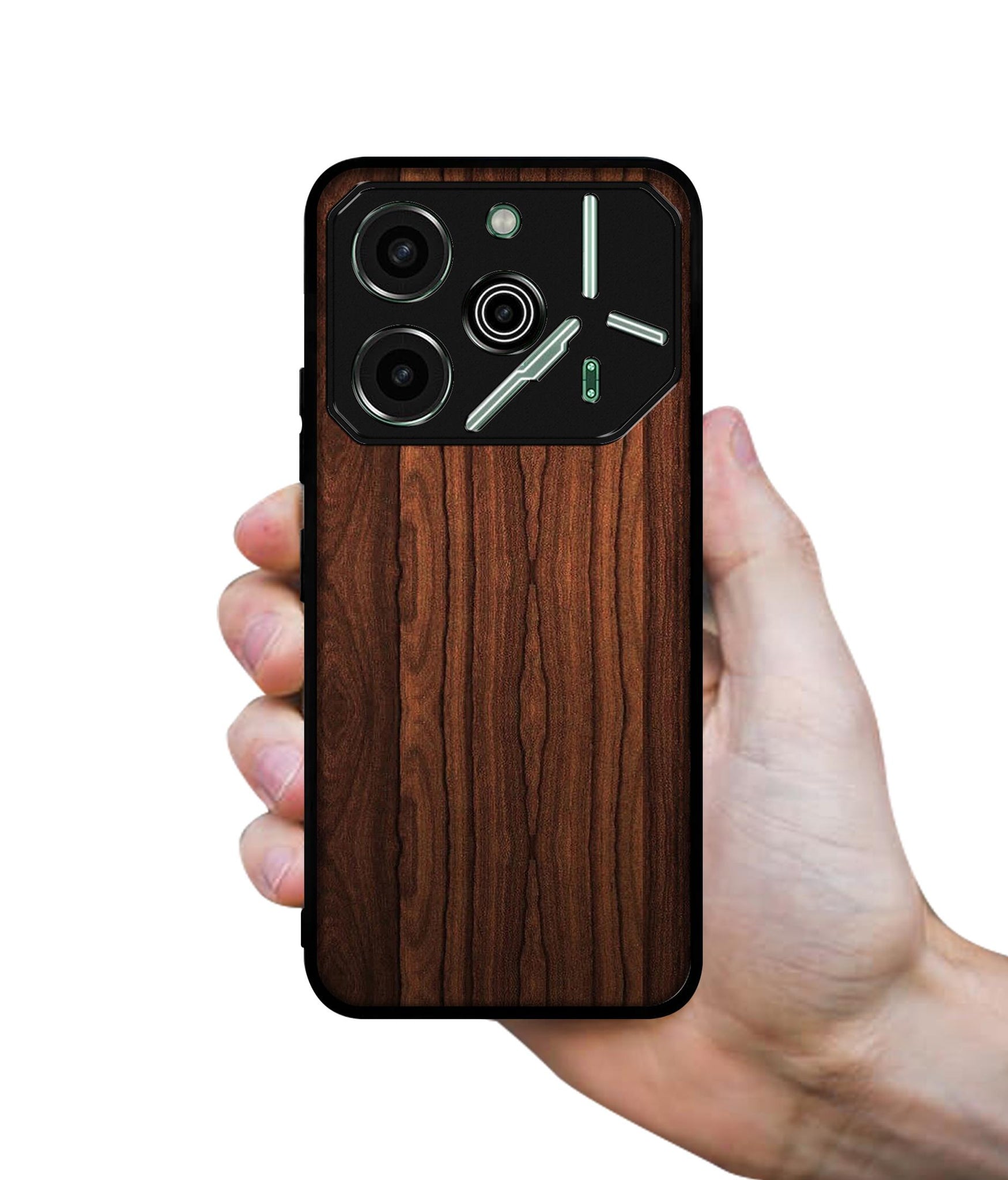 Brown Wooden Texture Designer 2D Printed Back Case Cover for Tecno Pova 6 Pro 5G