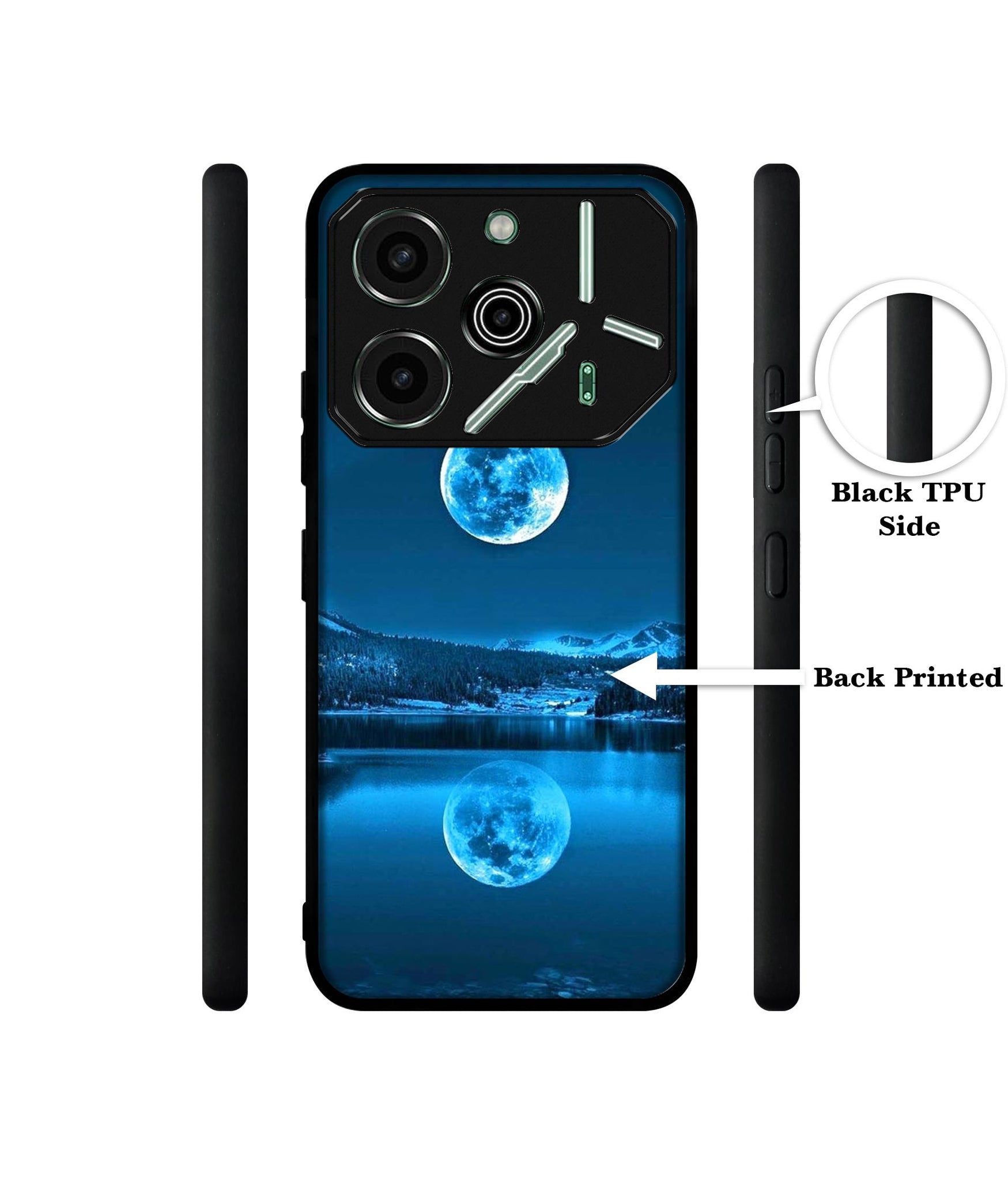 Awesome Moon Designer 2D Printed Back Case Cover for Tecno Pova 6 Pro 5G