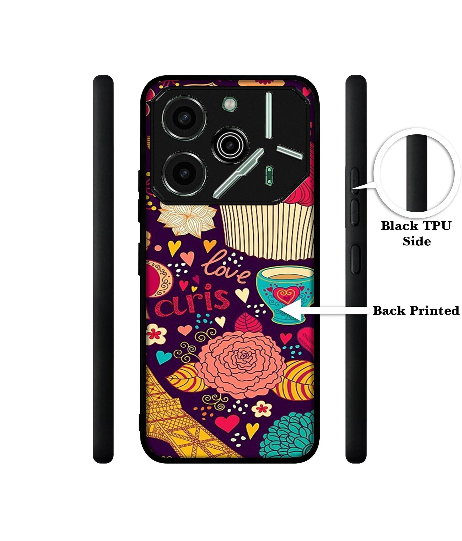 Paris Flower Love Designer 2D Printed Back Case Cover for Tecno Pova 6 Pro 5G