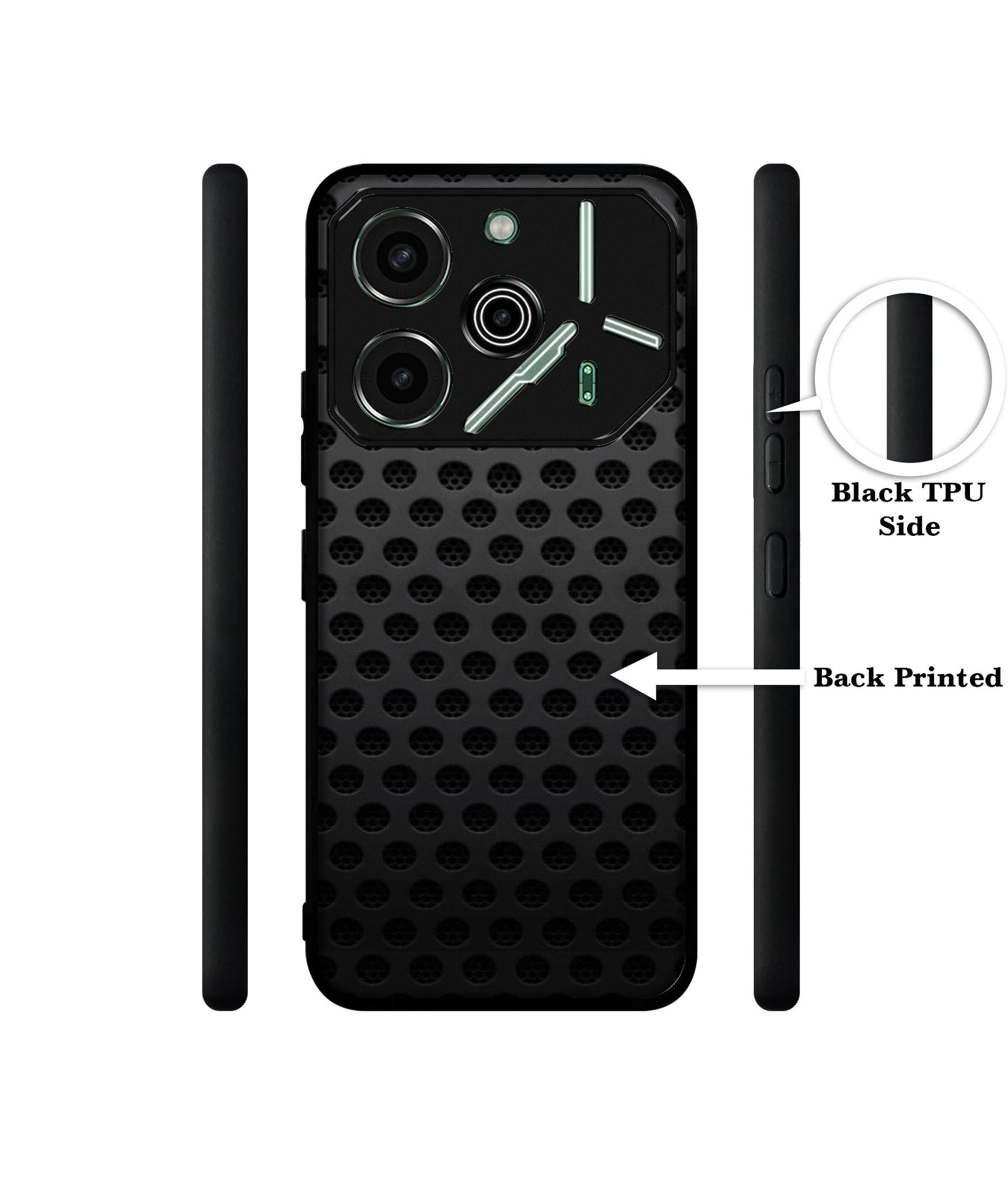 Black Circle Designer 2D Printed Back Case Cover for Tecno Pova 6 Pro 5G