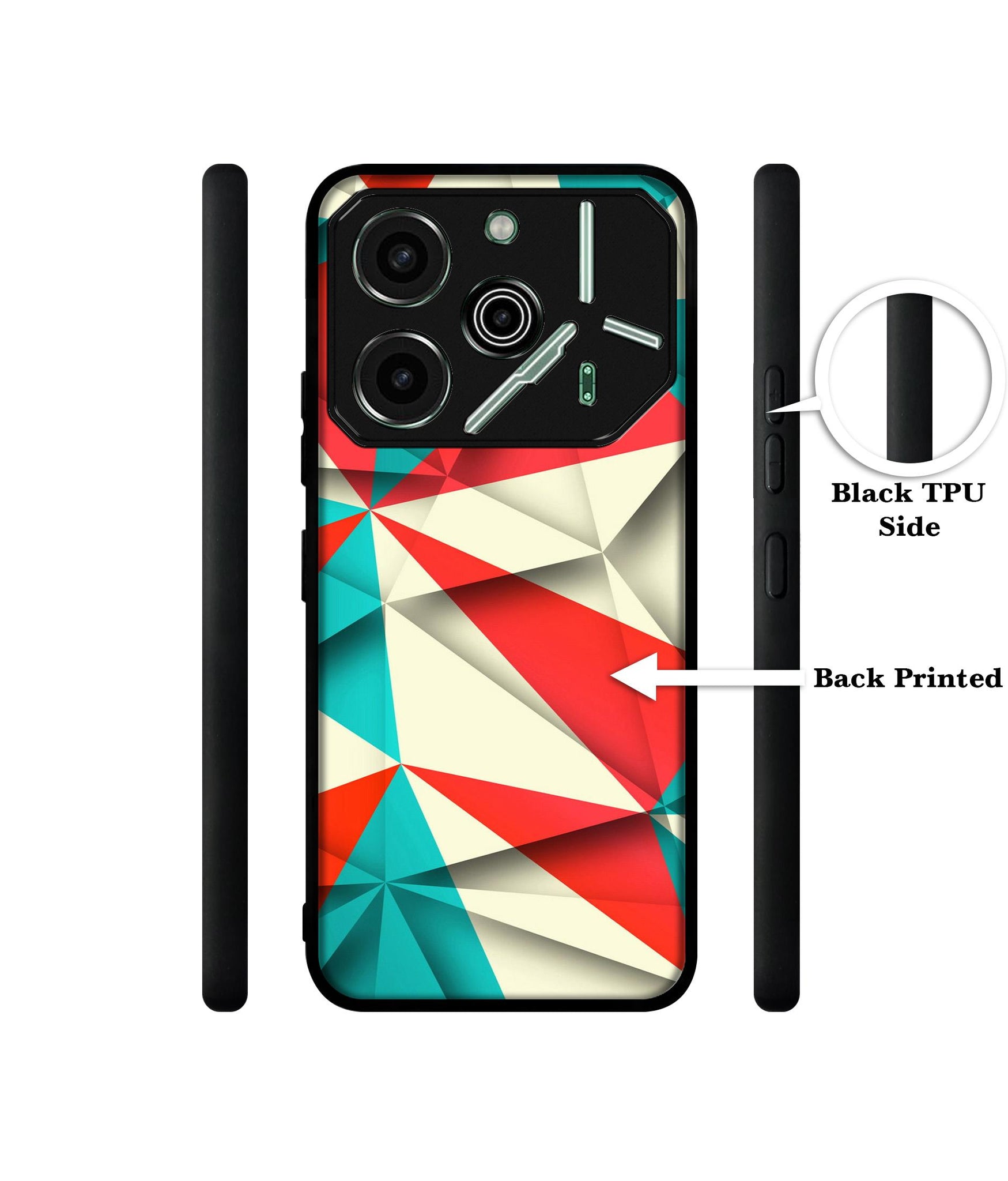 Red Blue White Pattern Designer 2D Printed Back Case Cover for Tecno Pova 6 Pro 5G