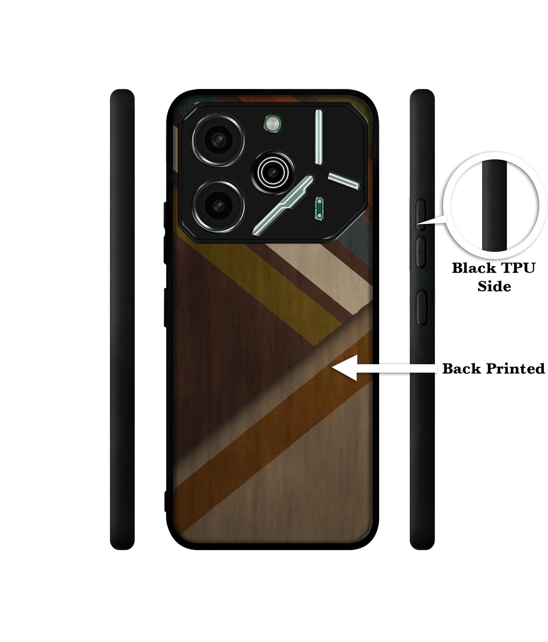 Colorful Wooden Pattern Designer 2D Printed Back Case Cover for Tecno Pova 6 Pro 5G