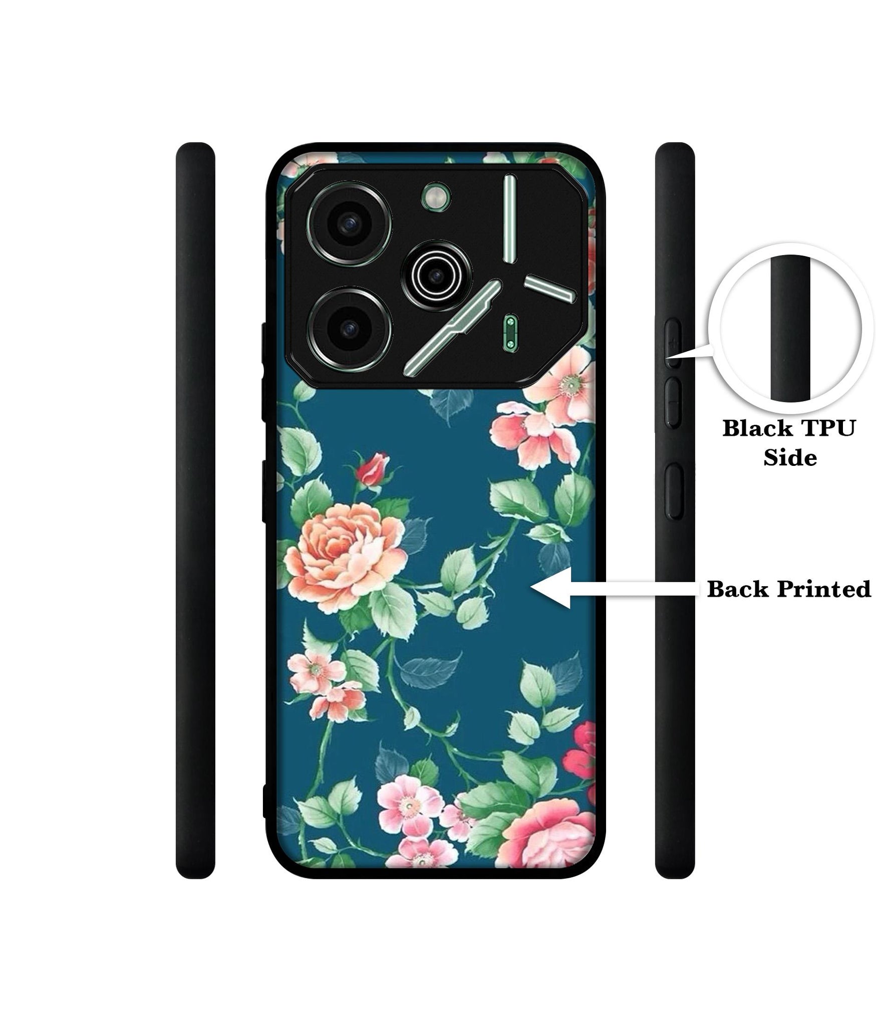 Vintage Floral Designer 2D Printed Back Case Cover for Tecno Pova 6 Pro 5G