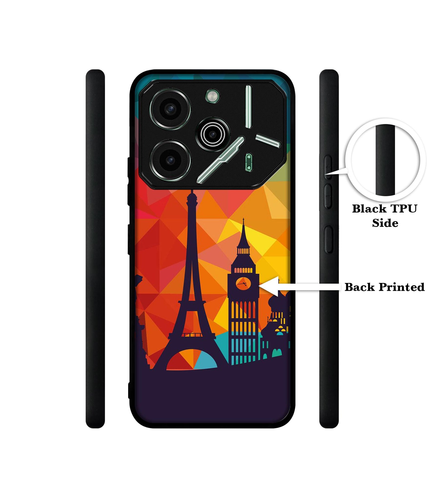 Colored Paris Designer 2D Printed Back Case Cover for Tecno Pova 6 Pro 5G