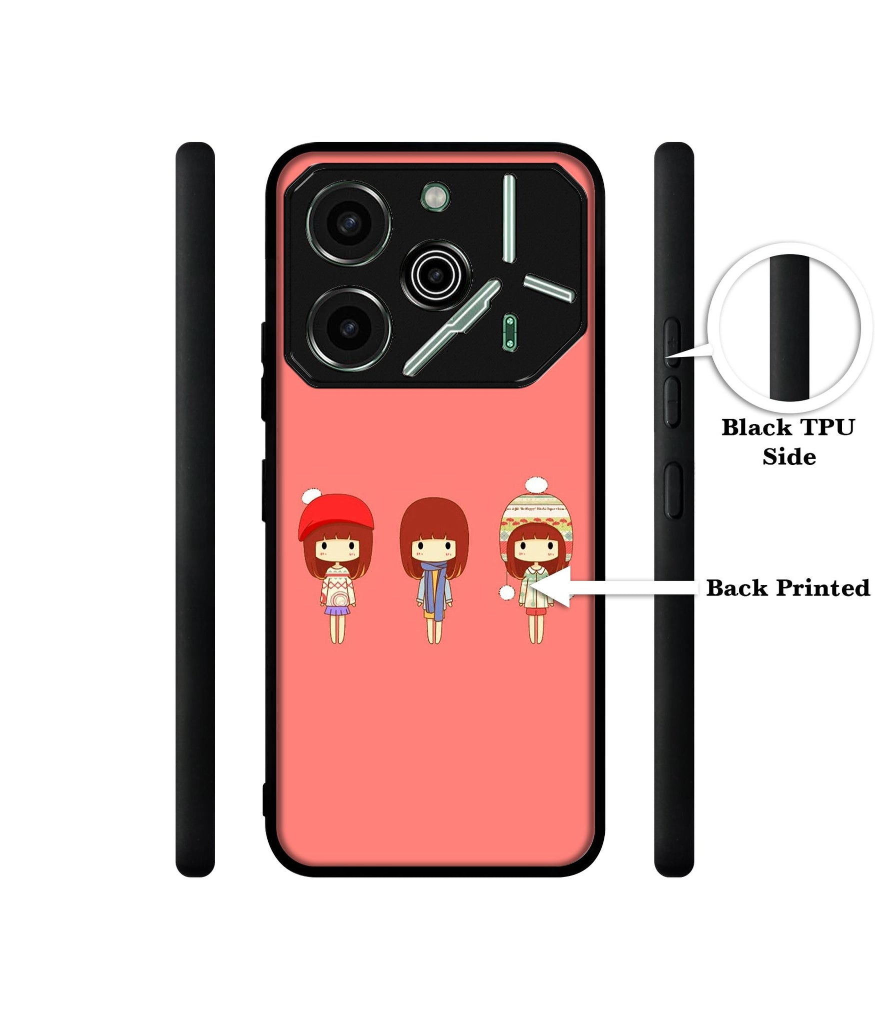 Cute Girls Designer 2D Printed Back Case Cover for Tecno Pova 6 Pro 5G
