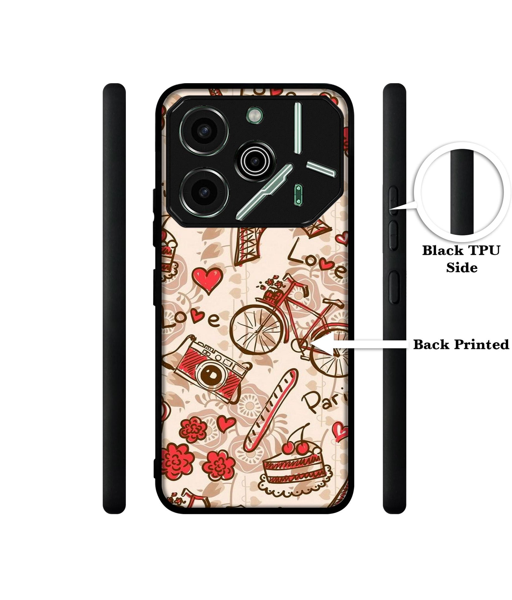 Vintage Paris Designer 2D Printed Back Case Cover for Tecno Pova 6 Pro 5G
