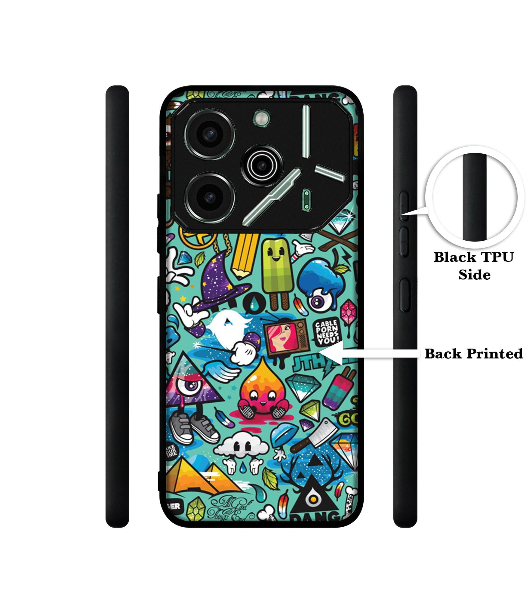Crazy Designer 2D Printed Back Case Cover for Tecno Pova 6 Pro 5G