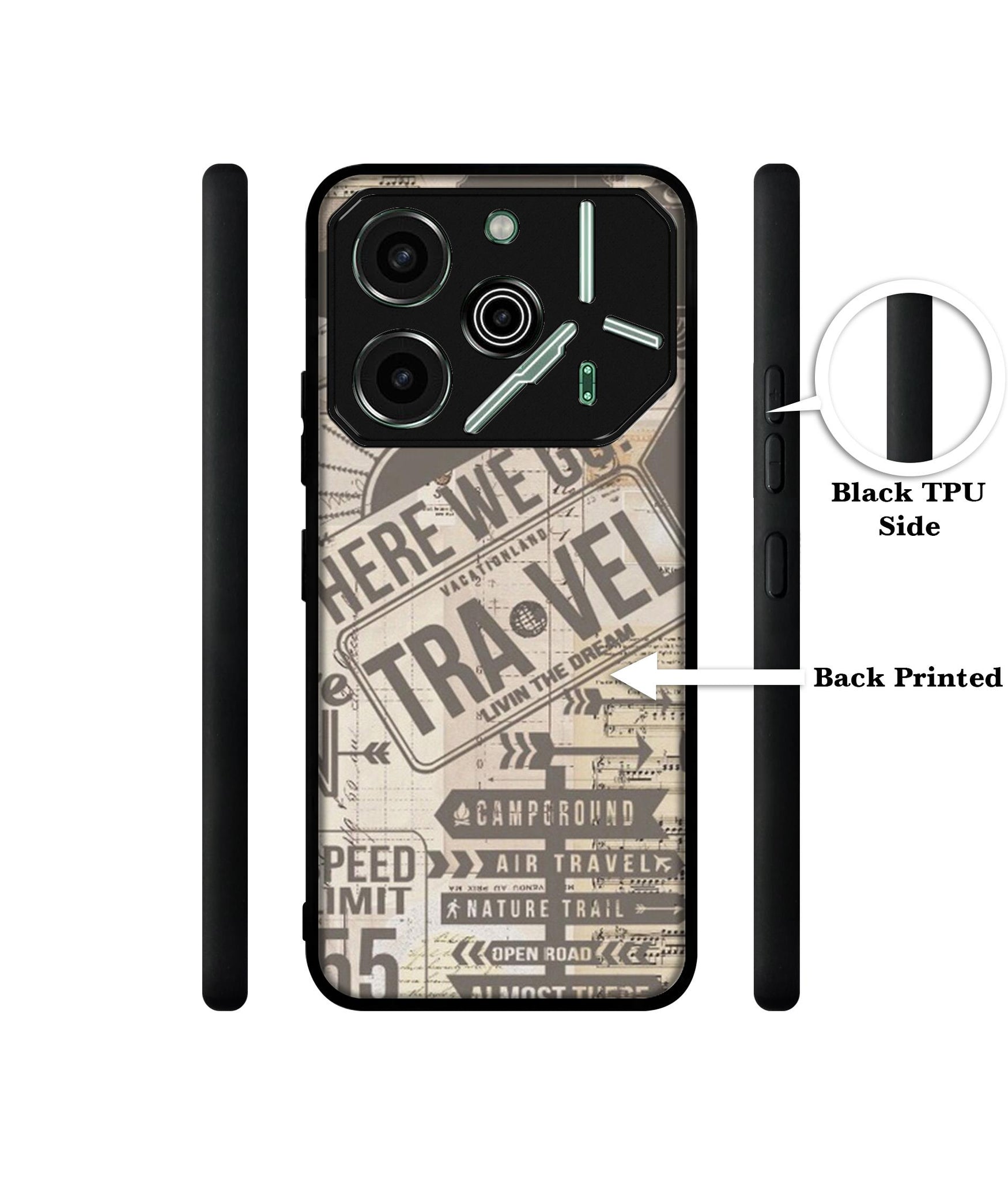 Travel Designer 2D Printed Back Case Cover for Tecno Pova 6 Pro 5G