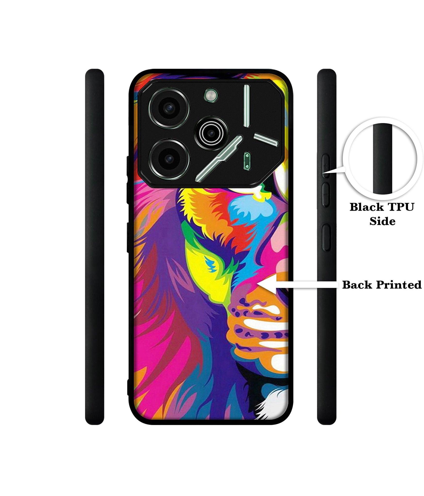 Lion Designer 2D Printed Back Case Cover for Tecno Pova 6 Pro 5G
