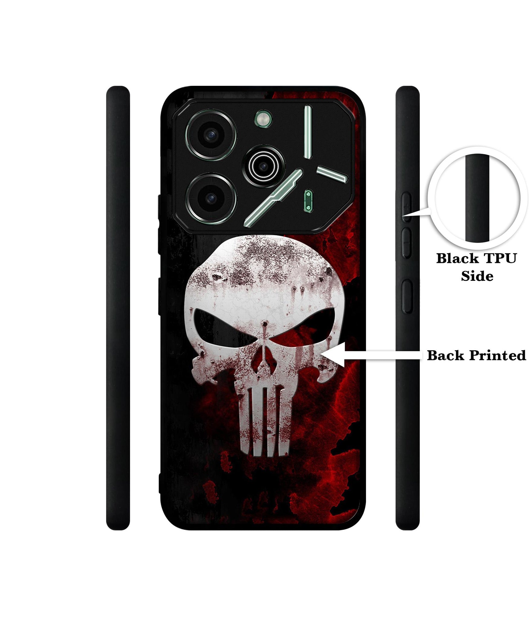 Punisher Skull Designer 2D Printed Back Case Cover for Tecno Pova 6 Pro 5G