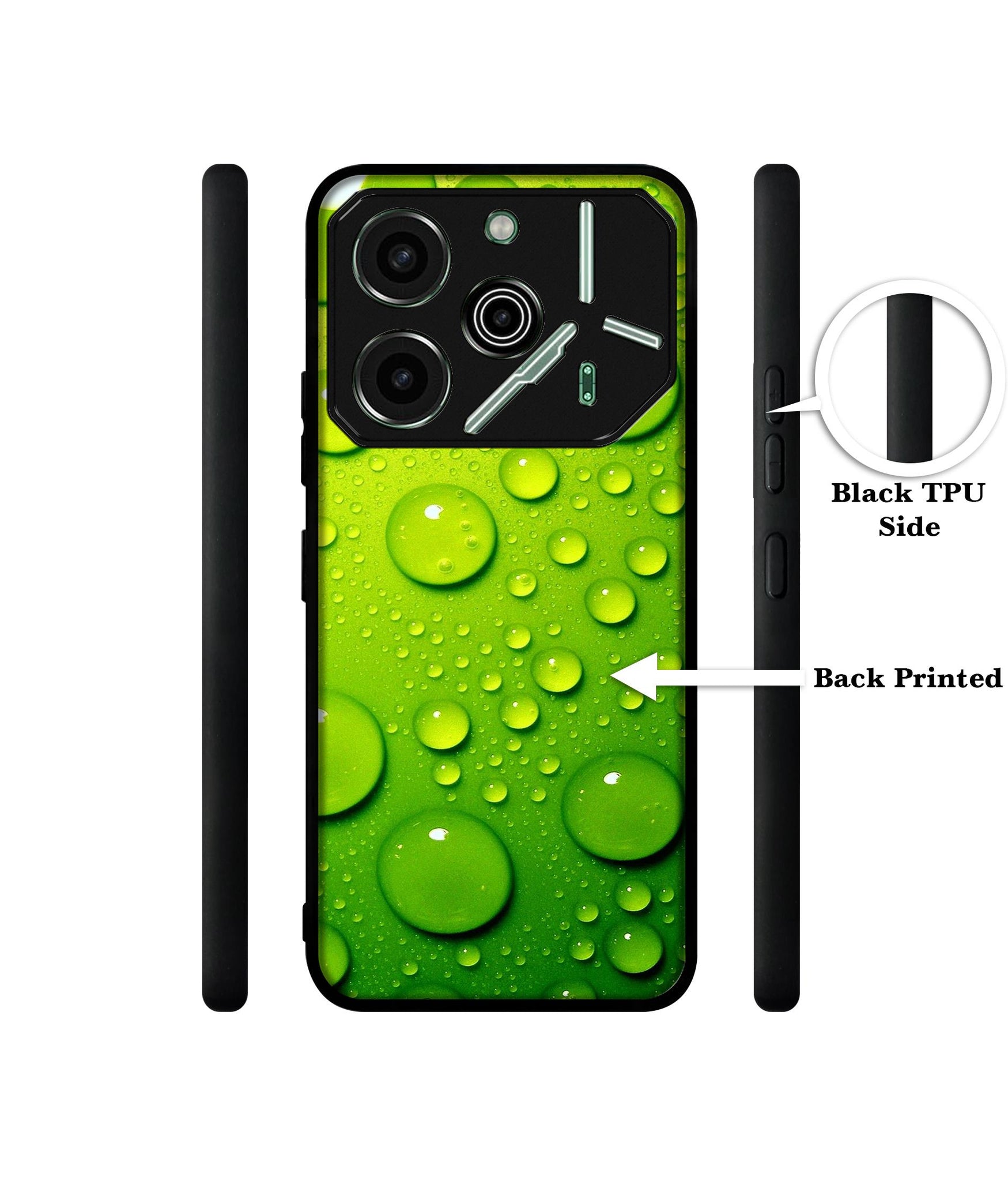 Green Bubbles Designer 2D Printed Back Case Cover for Tecno Pova 6 Pro 5G