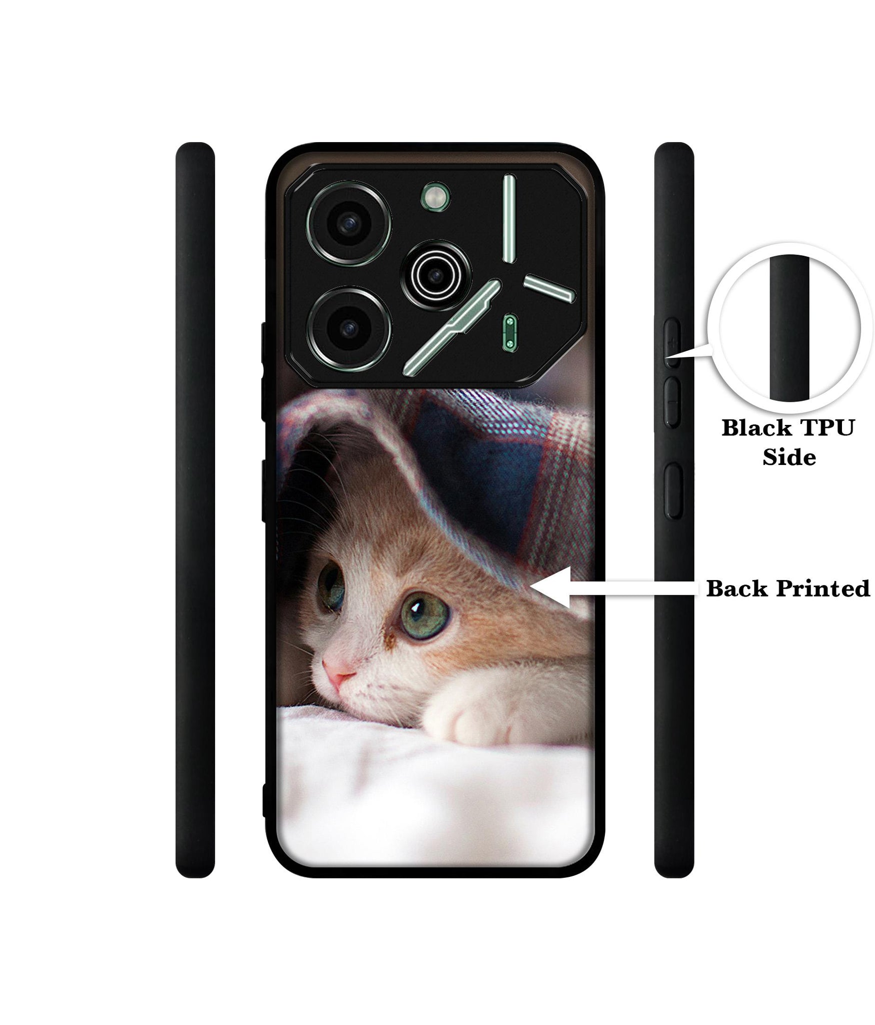 Sleepy Kitten Designer 2D Printed Back Case Cover for Tecno Pova 6 Pro 5G