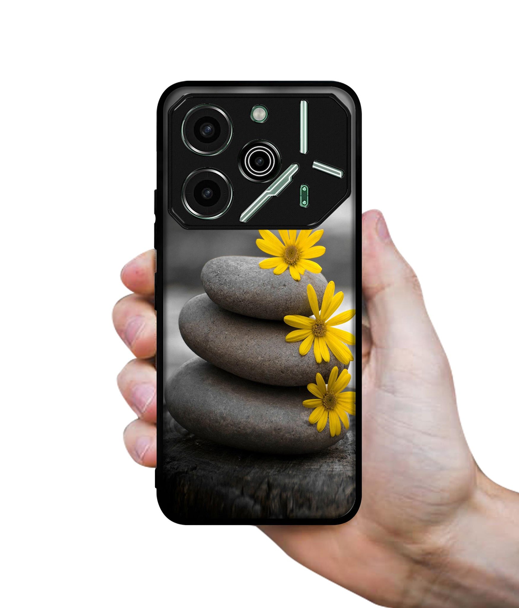 Stones And Flower Designer 2D Printed Back Case Cover for Tecno Pova 6 Pro 5G