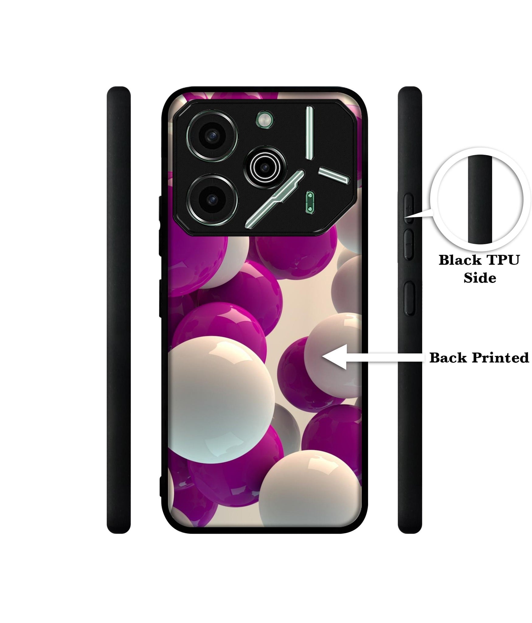 3D Balloons Designer 2D Printed Back Case Cover for Tecno Pova 6 Pro 5G