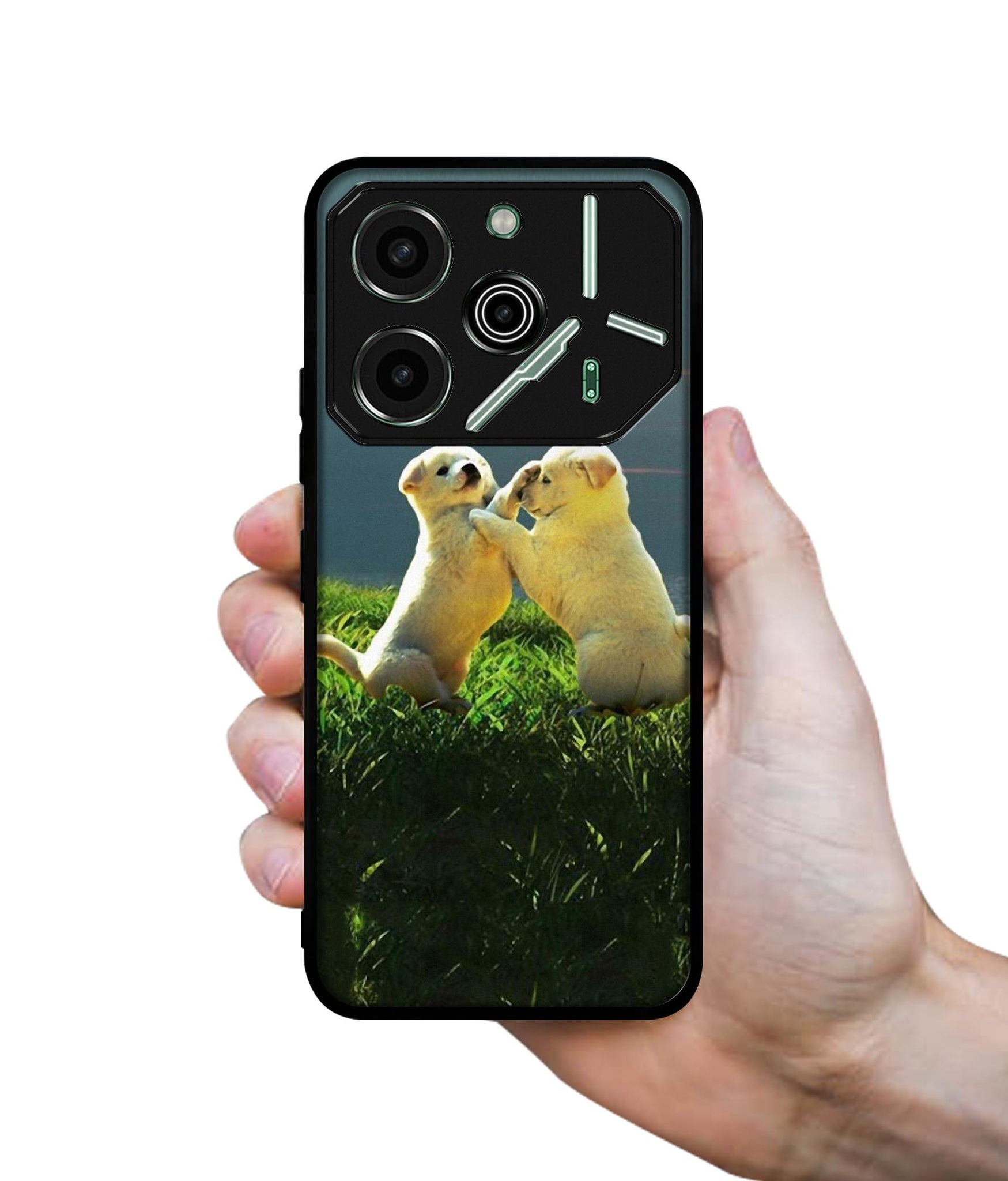 Puppy Couple Sunset Designer 2D Printed Back Case Cover for Tecno Pova 6 Pro 5G