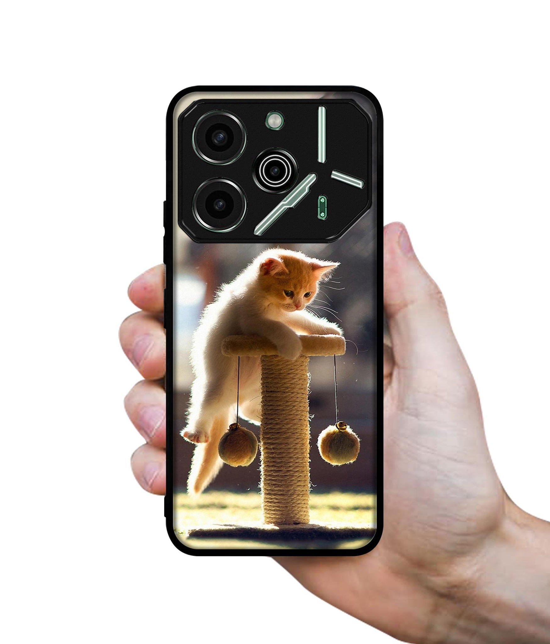 Cat Climbing Designer 2D Printed Back Case Cover for Tecno Pova 6 Pro 5G
