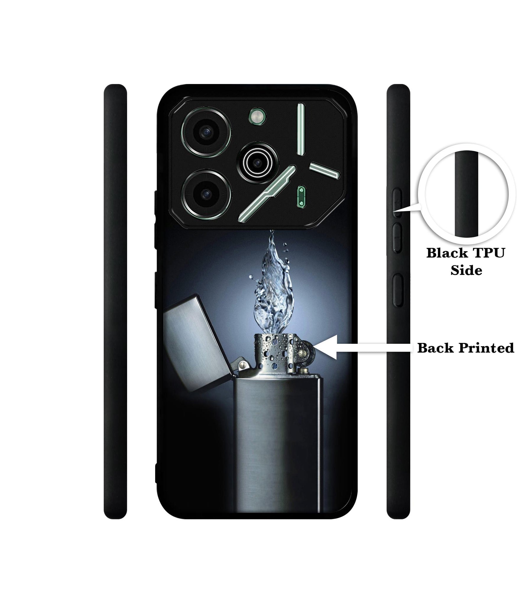 Water Lighter Designer 2D Printed Back Case Cover for Tecno Pova 6 Pro 5G