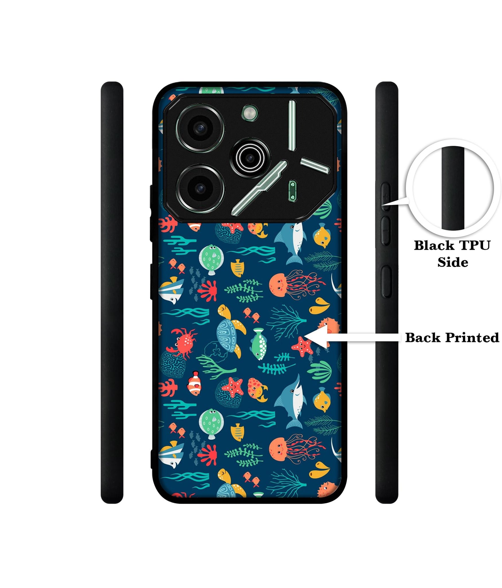 Aquarium Texture Designer 2D Printed Back Case Cover for Tecno Pova 6 Pro 5G
