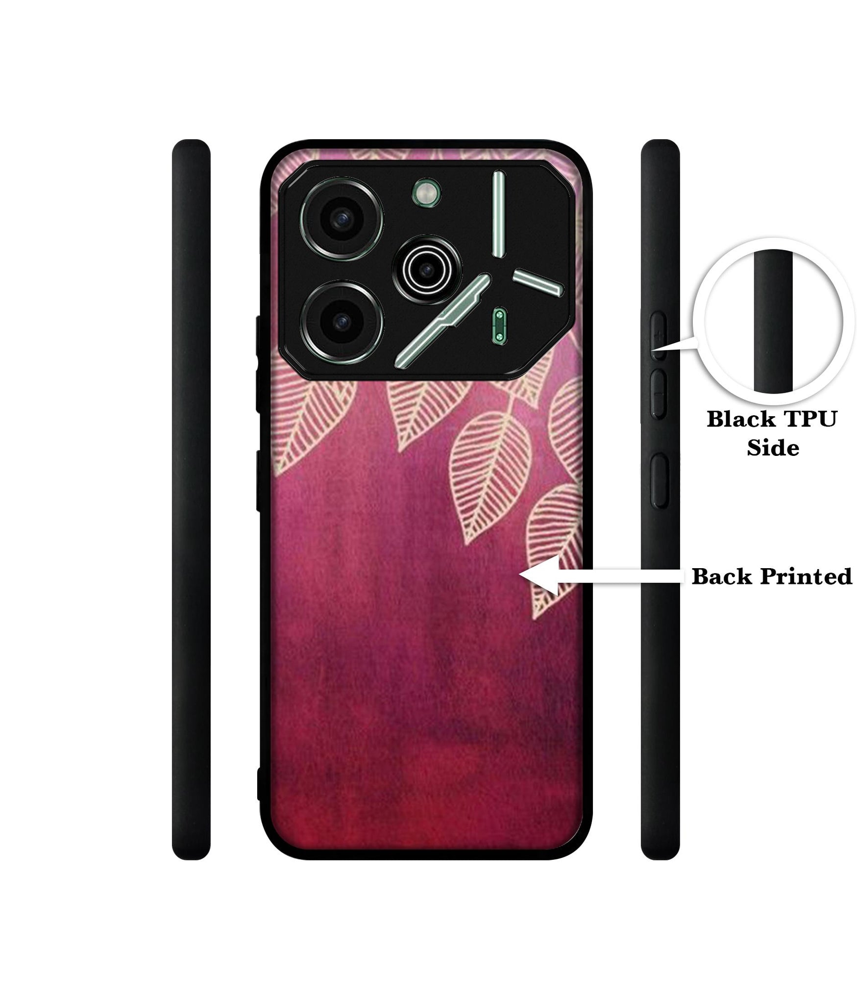 Leaf Pattern Designer 2D Printed Back Case Cover for Tecno Pova 6 Pro 5G