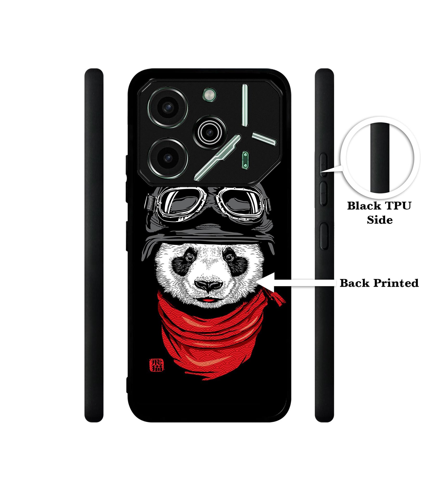 Biker Panda Designer 2D Printed Back Case Cover for Tecno Pova 6 Pro 5G