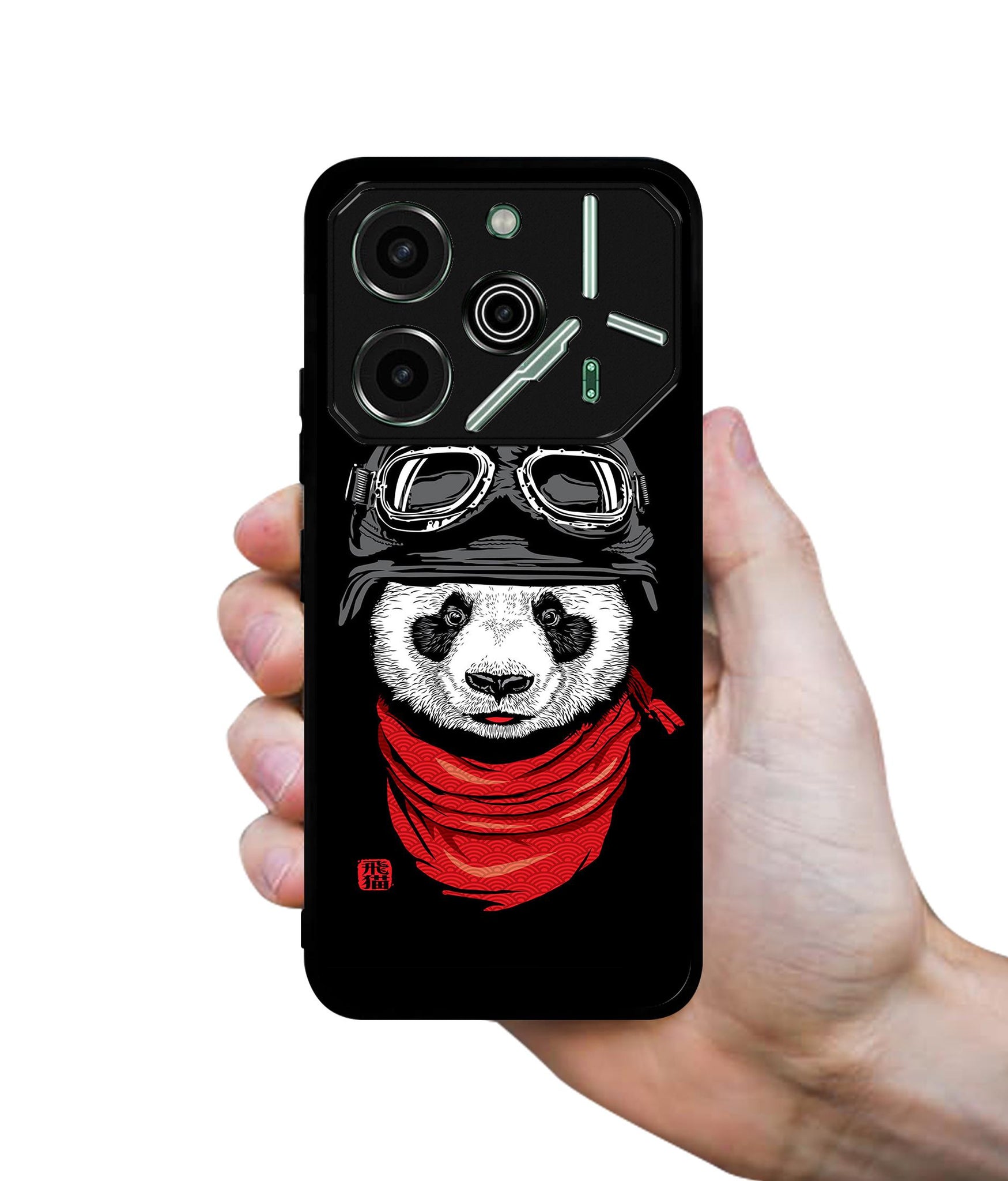 Biker Panda Designer 2D Printed Back Case Cover for Tecno Pova 6 Pro 5G