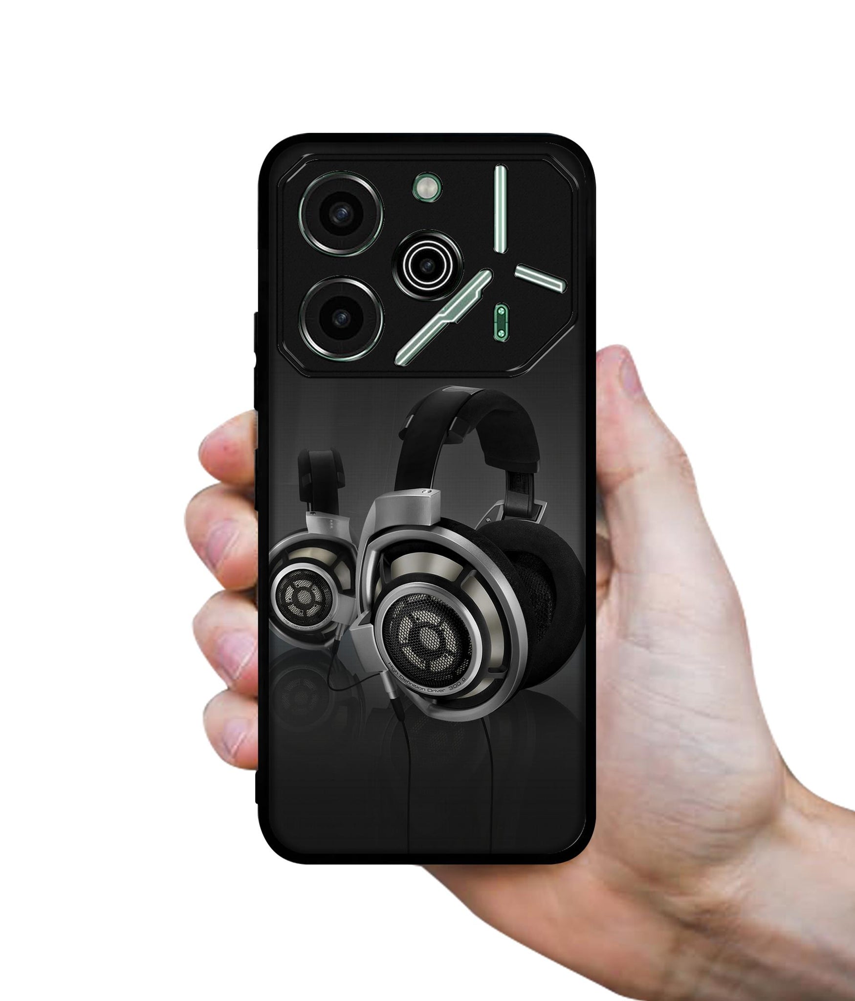 Head Phone Designer 2D Printed Back Case Cover for Tecno Pova 6 Pro 5G