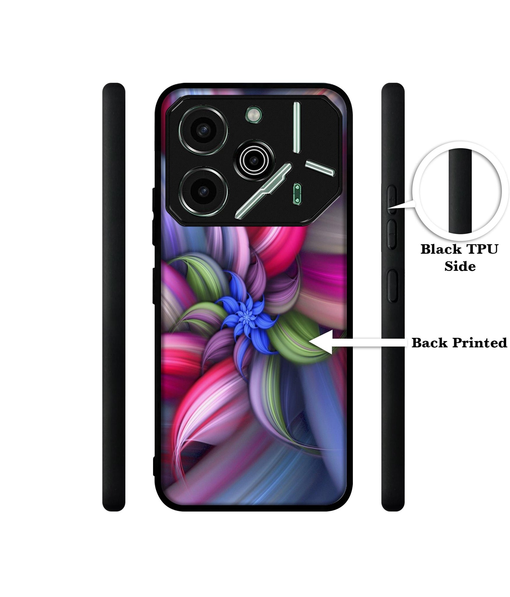 Colorful Flower Designer 2D Printed Back Case Cover for Tecno Pova 6 Pro 5G