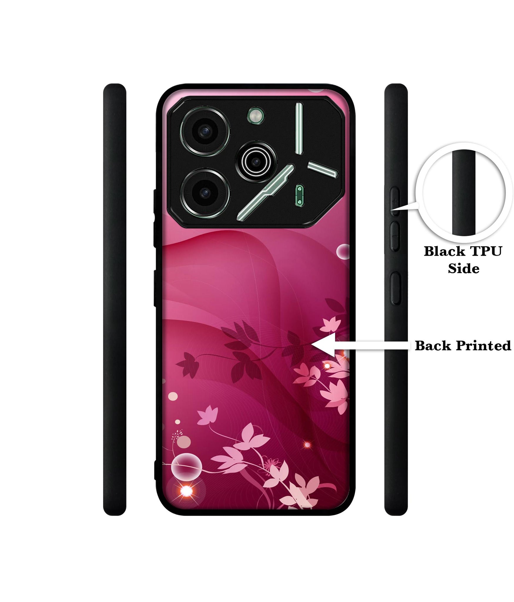 Pink Abstract Designer 2D Printed Back Case Cover for Tecno Pova 6 Pro 5G