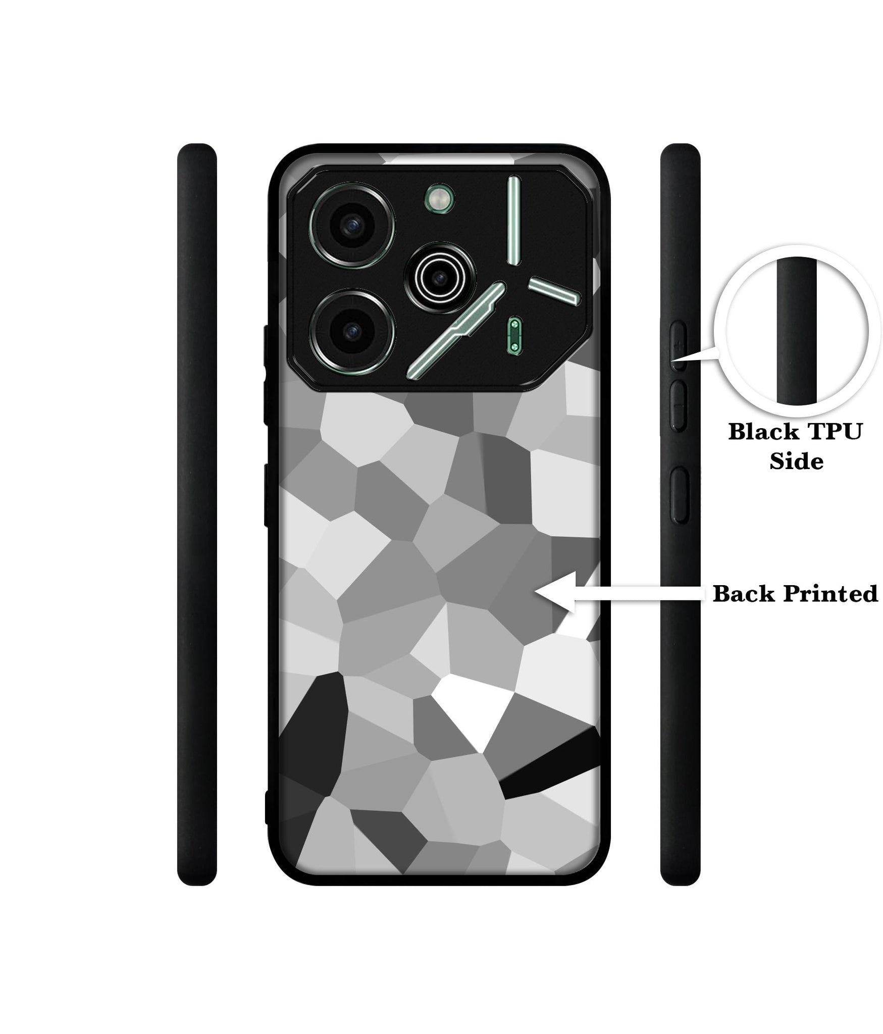 Black & White Mathematical Shape Designer 2D Printed Back Case Cover for Tecno Pova 6 Pro 5G
