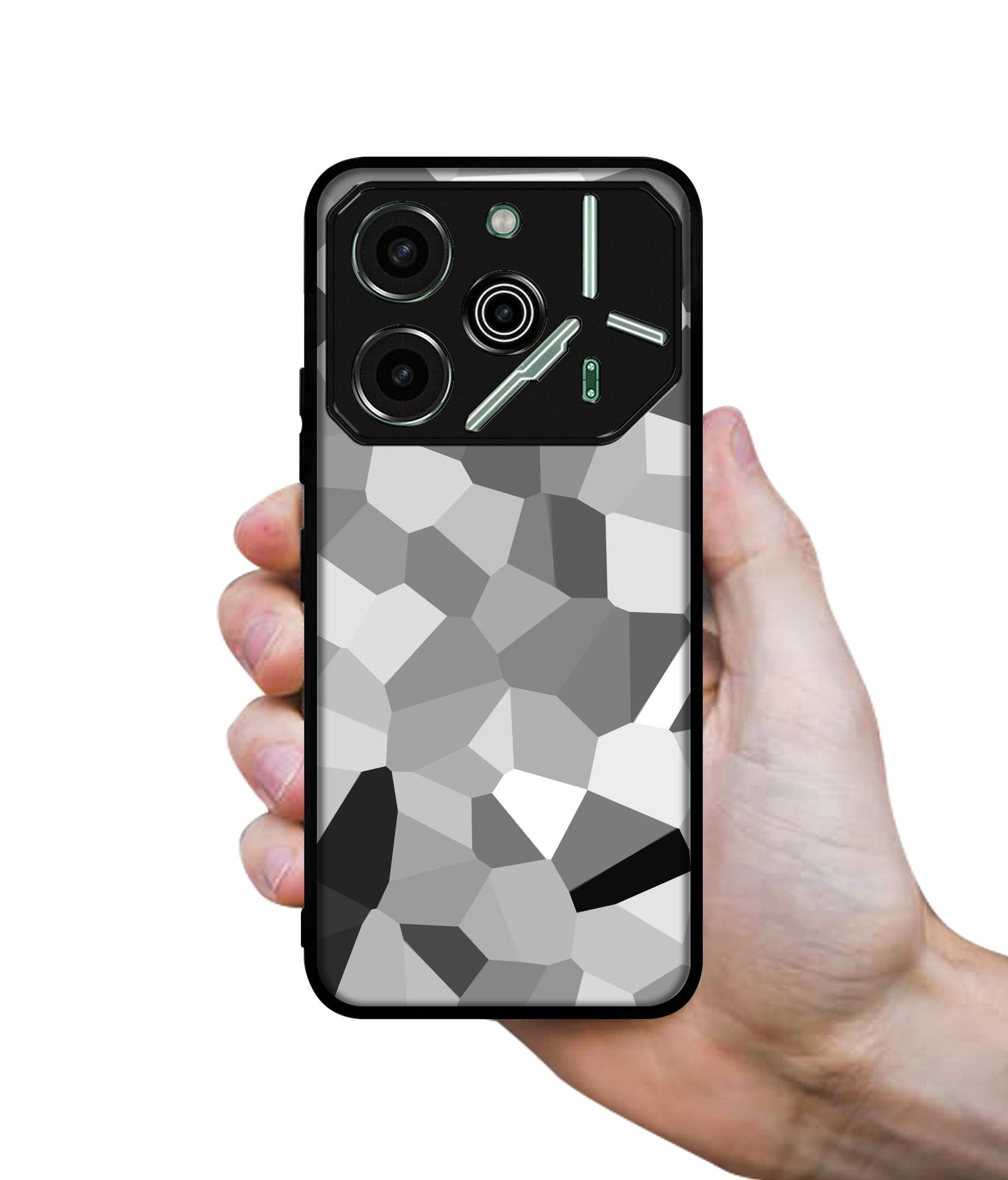 Black & White Mathematical Shape Designer 2D Printed Back Case Cover for Tecno Pova 6 Pro 5G