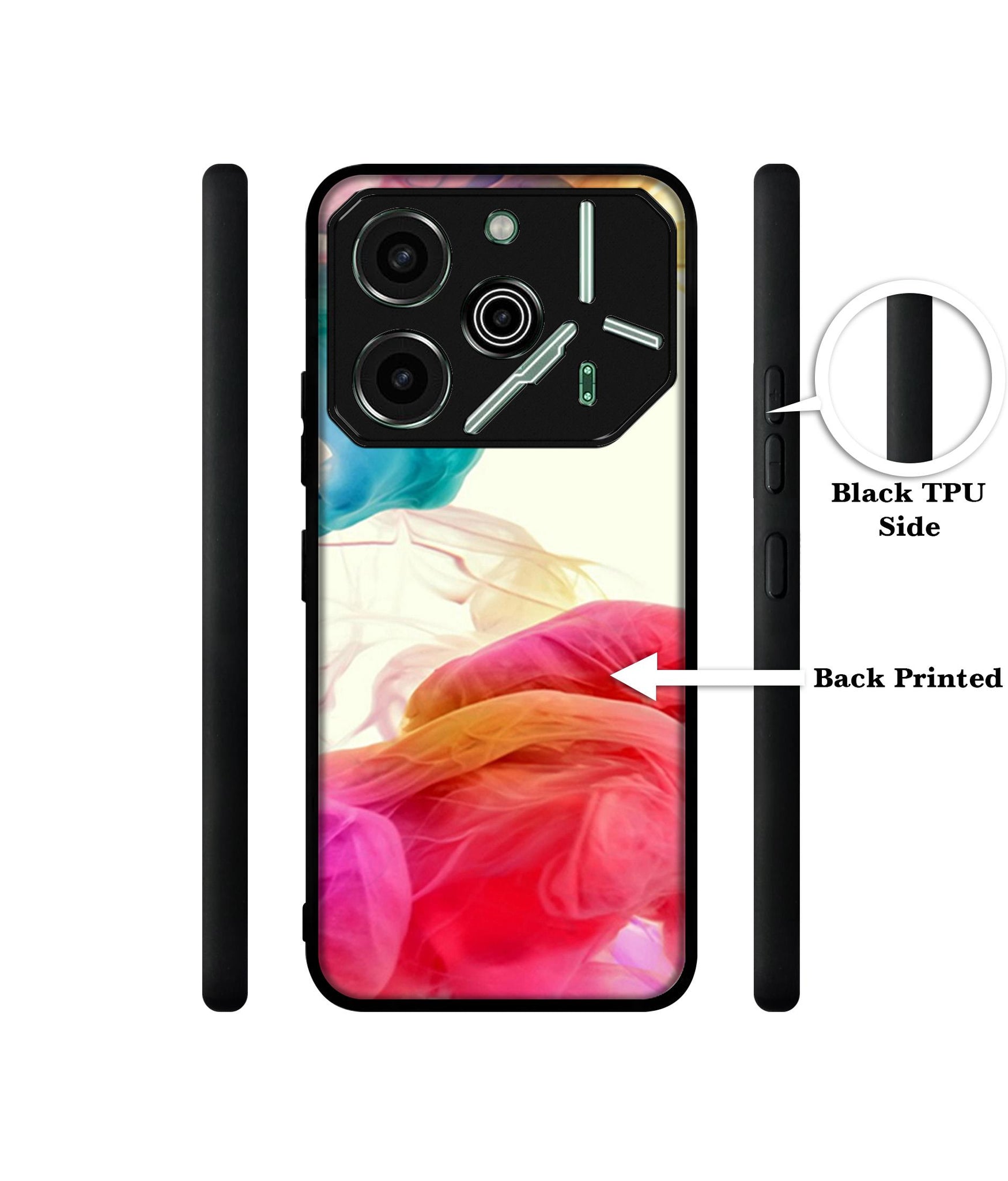 Colored Smoke Designer 2D Printed Back Case Cover for Tecno Pova 6 Pro 5G