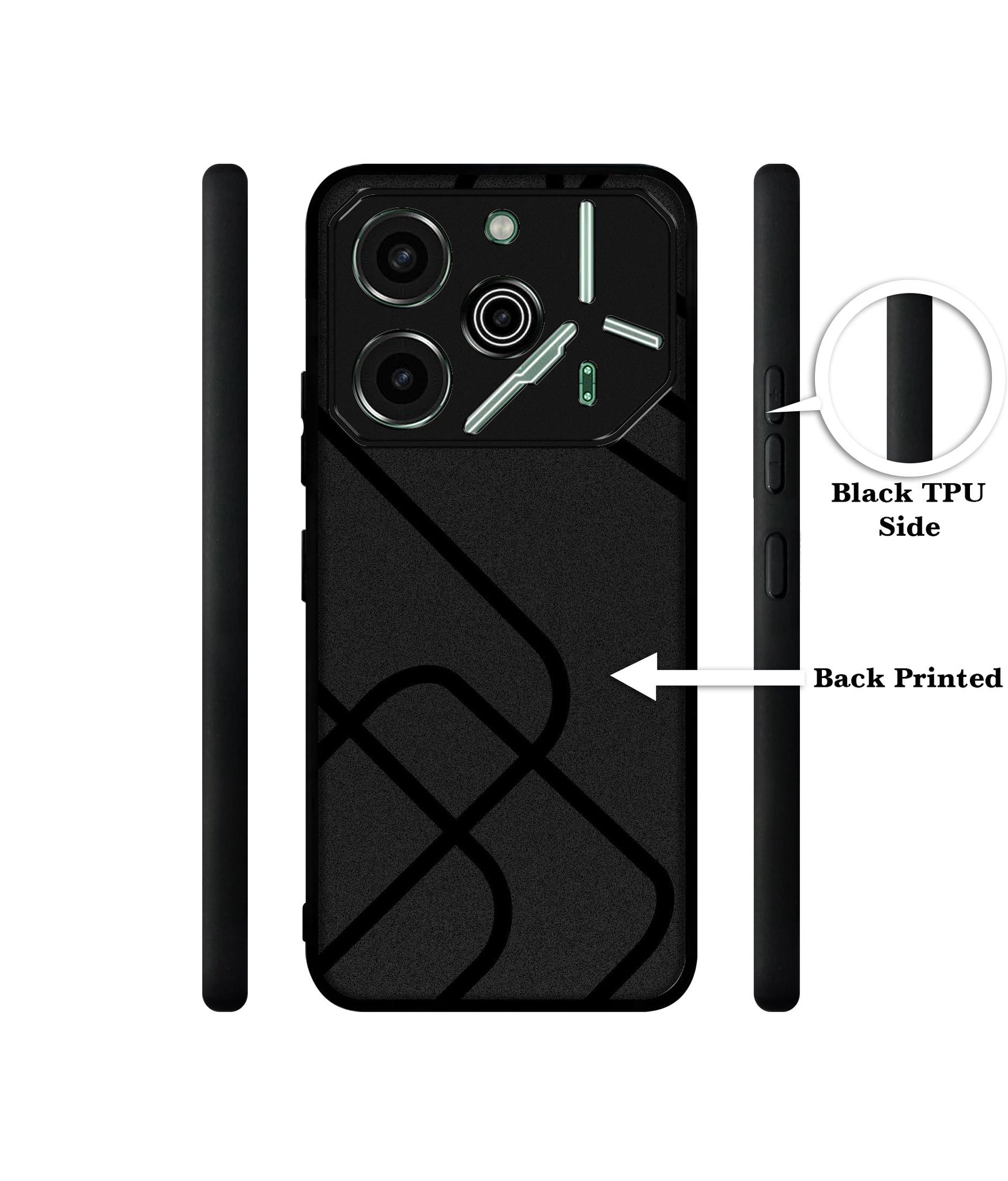 Zig-Zag Black Line Designer 2D Printed Back Case Cover for Tecno Pova 6 Pro 5G