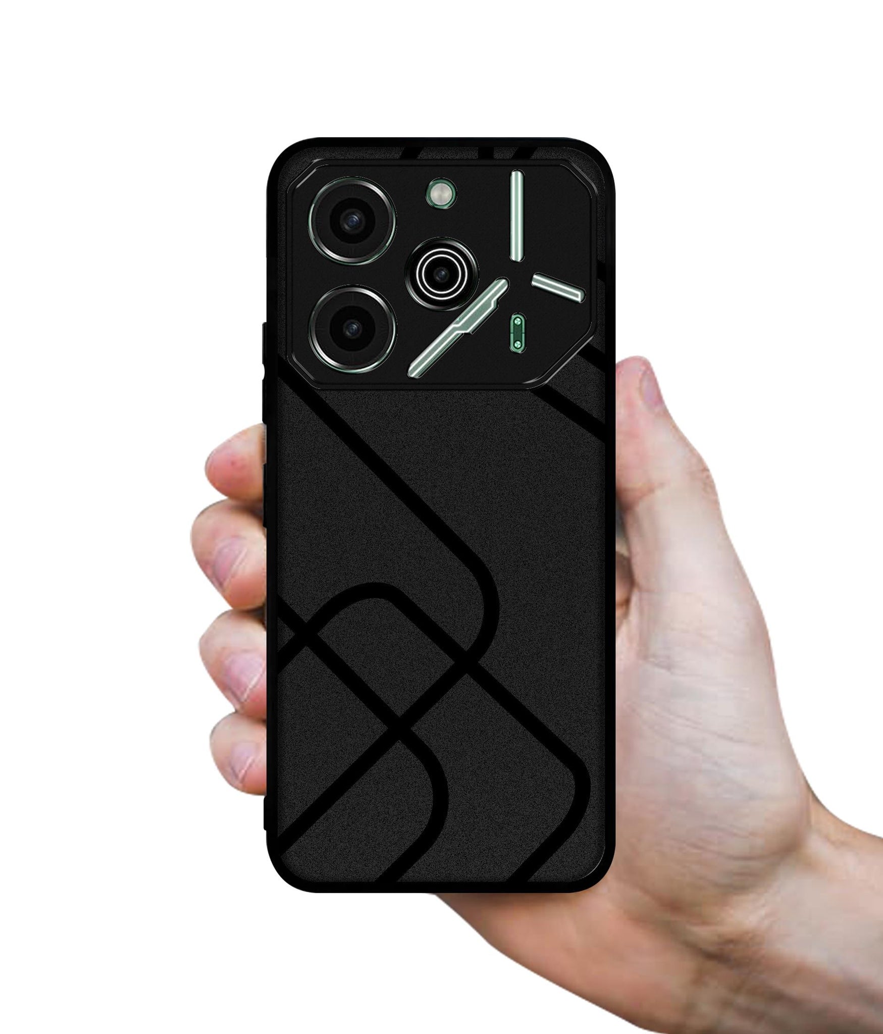 Zig-Zag Black Line Designer 2D Printed Back Case Cover for Tecno Pova 6 Pro 5G