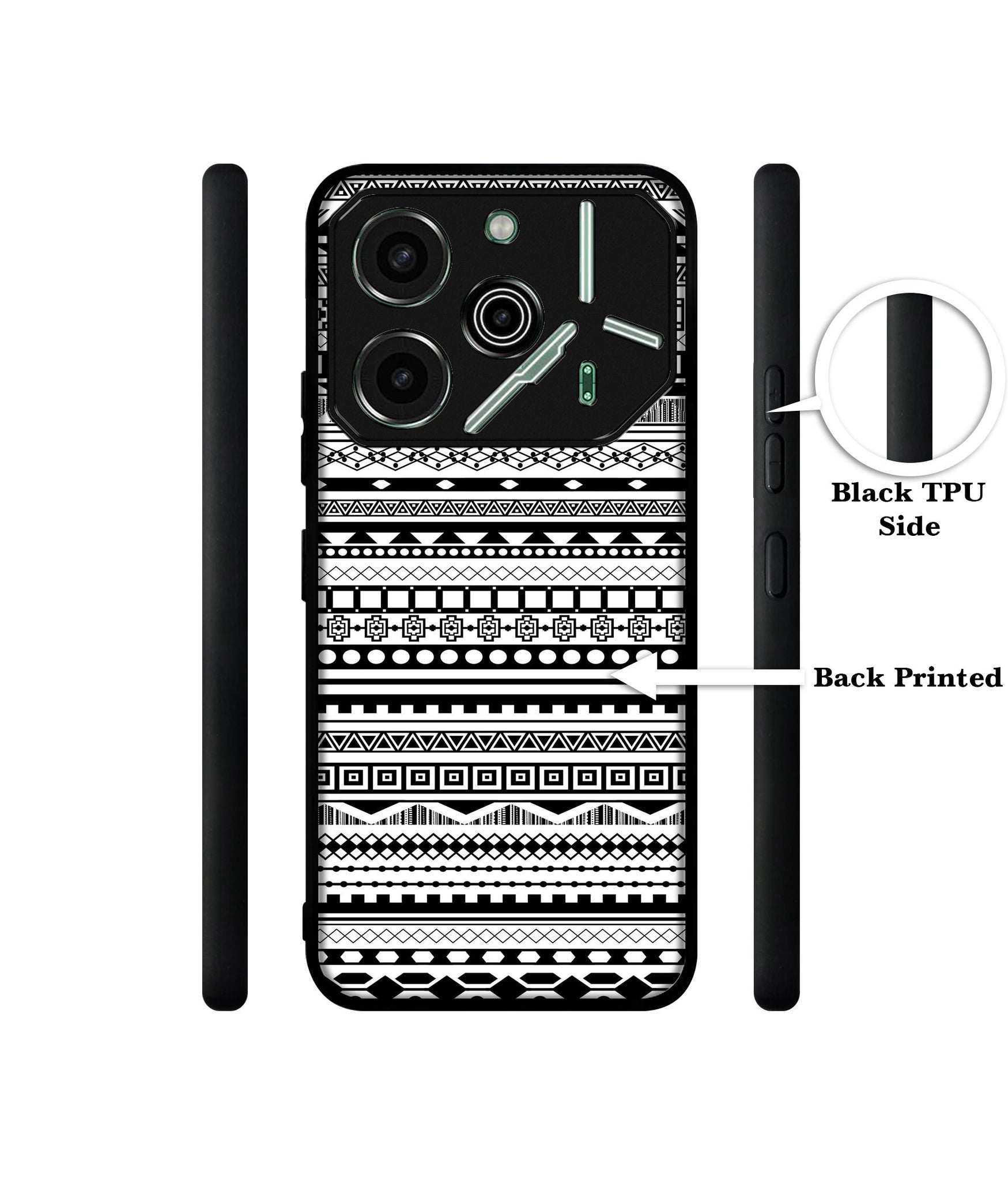 Black & White Patterns Designer 2D Printed Back Case Cover for Tecno Pova 6 Pro 5G