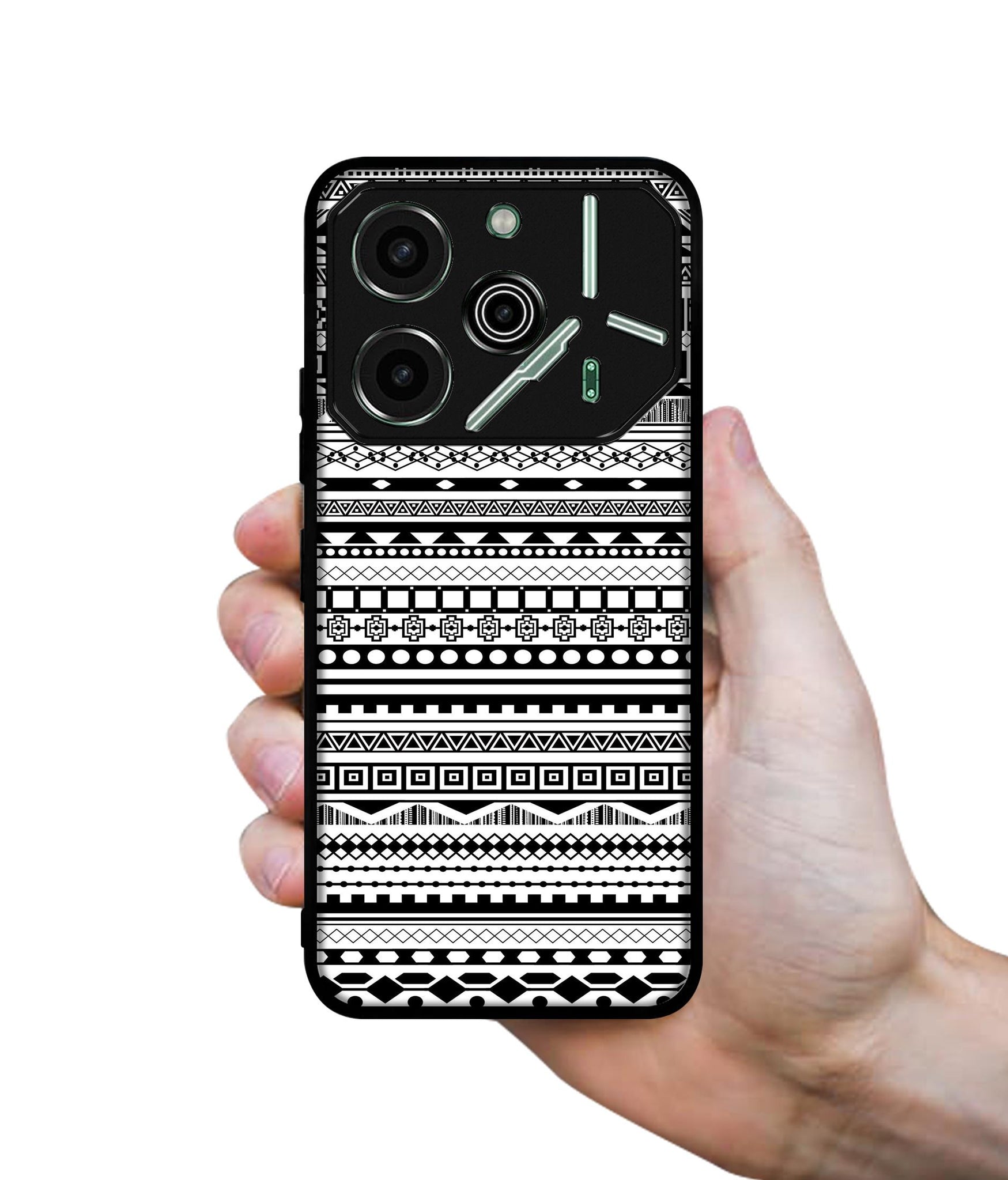 Black & White Patterns Designer 2D Printed Back Case Cover for Tecno Pova 6 Pro 5G