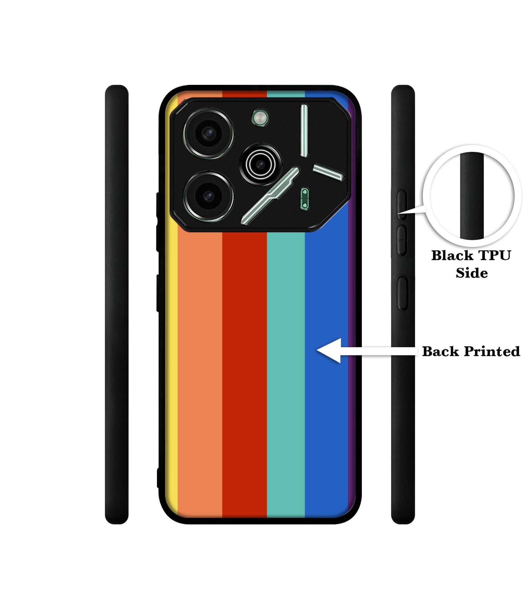 Rainbow Colors Designer 2D Printed Back Case Cover for Tecno Pova 6 Pro 5G