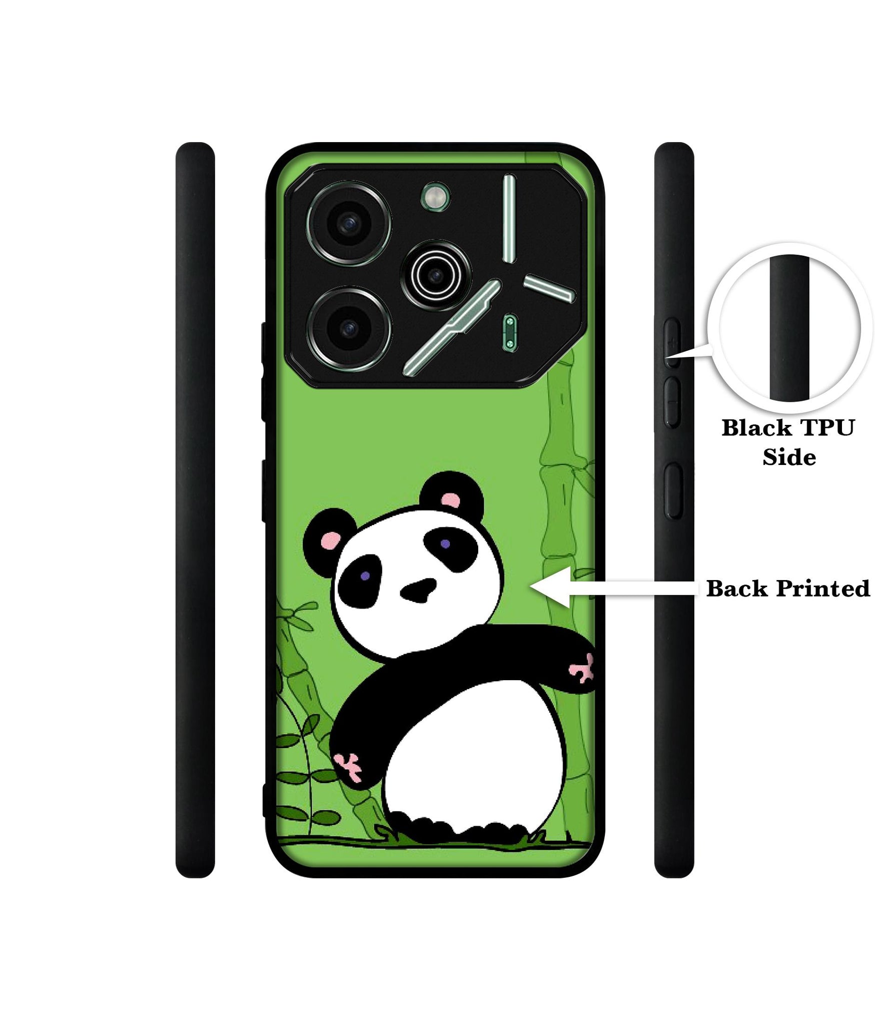 Panda with Bamboo Designer 2D Printed Back Case Cover for Tecno Pova 6 Pro 5G