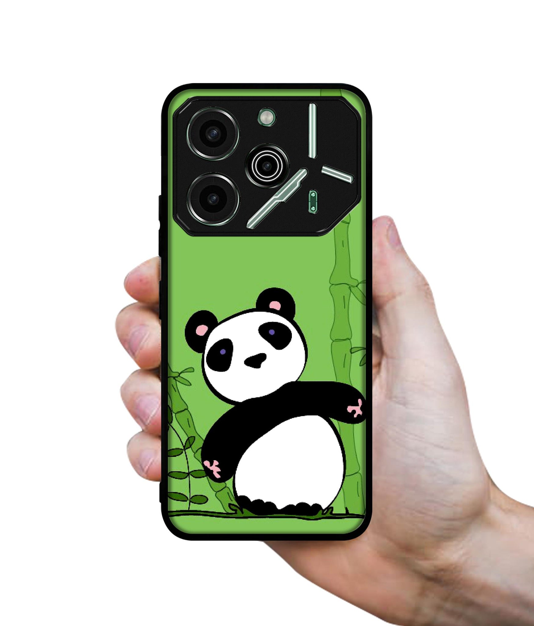 Panda with Bamboo Designer 2D Printed Back Case Cover for Tecno Pova 6 Pro 5G