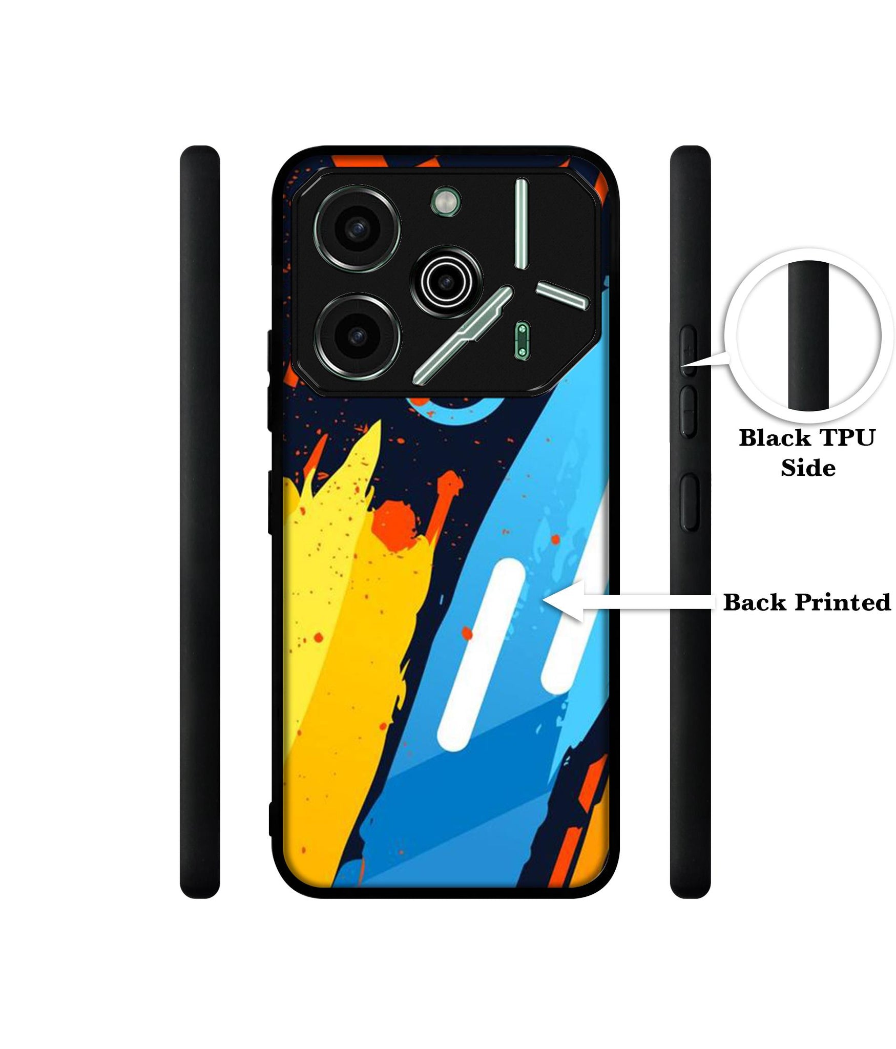 Abstract Stripes Geometric Figures Designer 2D Printed Back Case Cover for Tecno Pova 6 Pro 5G
