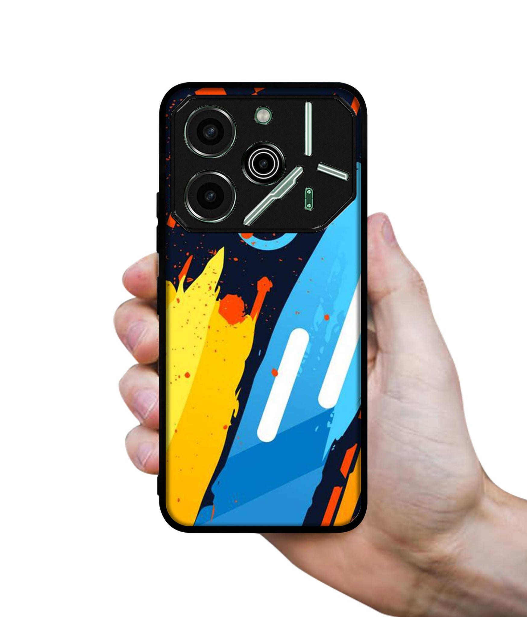Abstract Stripes Geometric Figures Designer 2D Printed Back Case Cover for Tecno Pova 6 Pro 5G