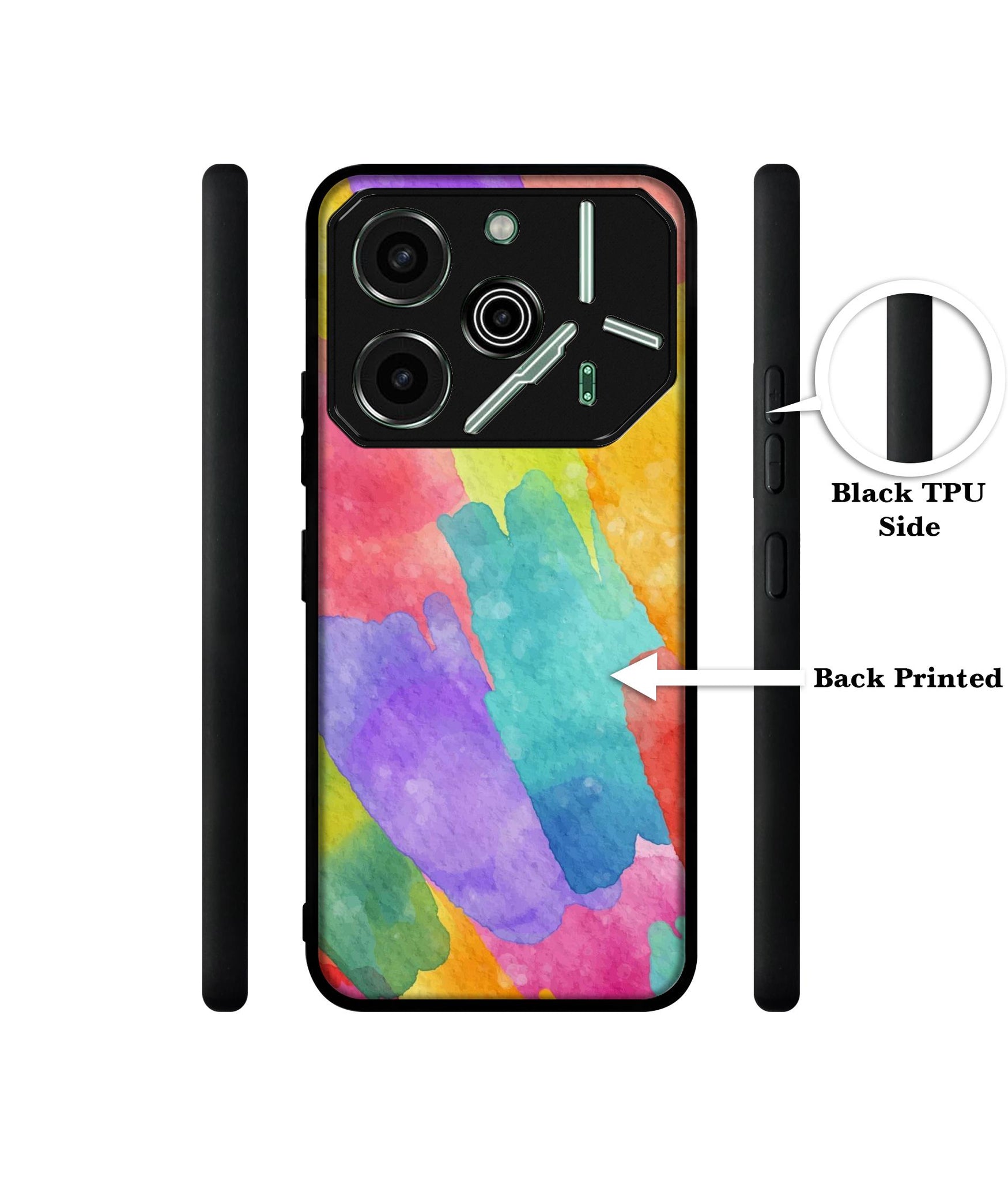 Water Paint Colorful Abstract Designer 2D Printed Back Case Cover for Tecno Pova 6 Pro 5G