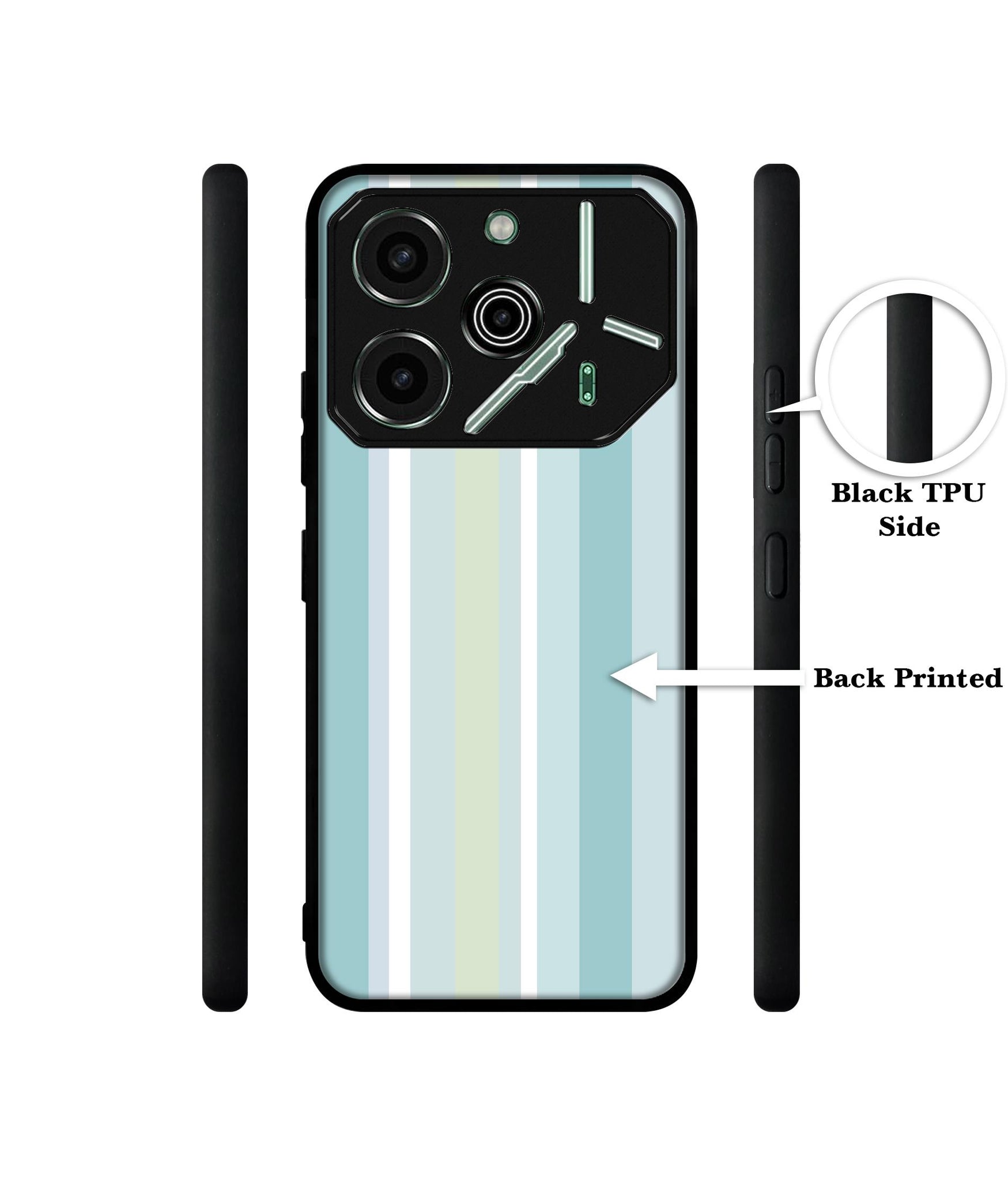 Light Green Stripes Designer 2D Printed Back Case Cover for Tecno Pova 6 Pro 5G