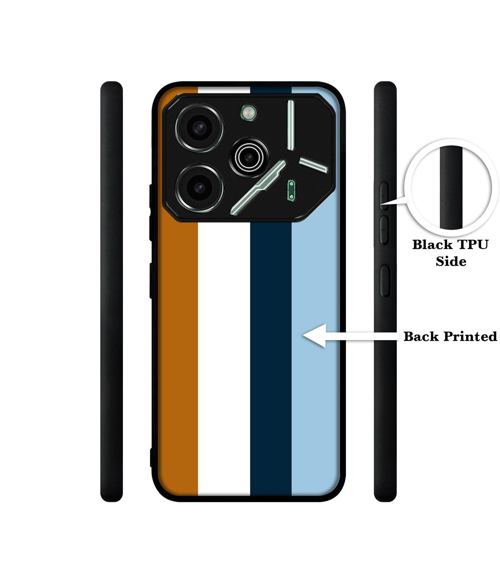 Color Stripes Designer 2D Printed Back Case Cover for Tecno Pova 6 Pro 5G