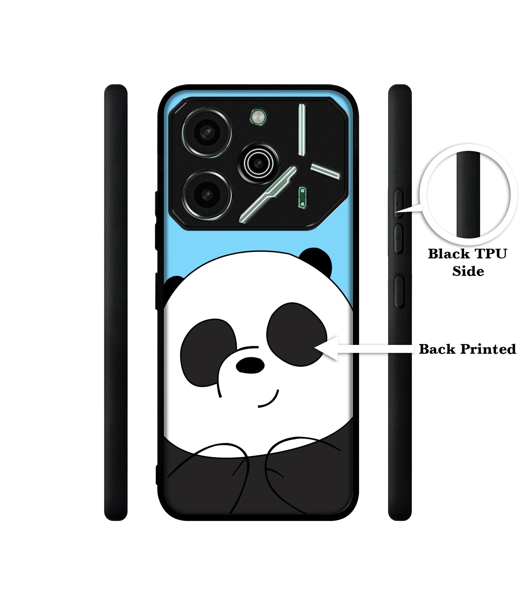 Cute Panda Designer 2D Printed Back Case Cover for Tecno Pova 6 Pro 5G